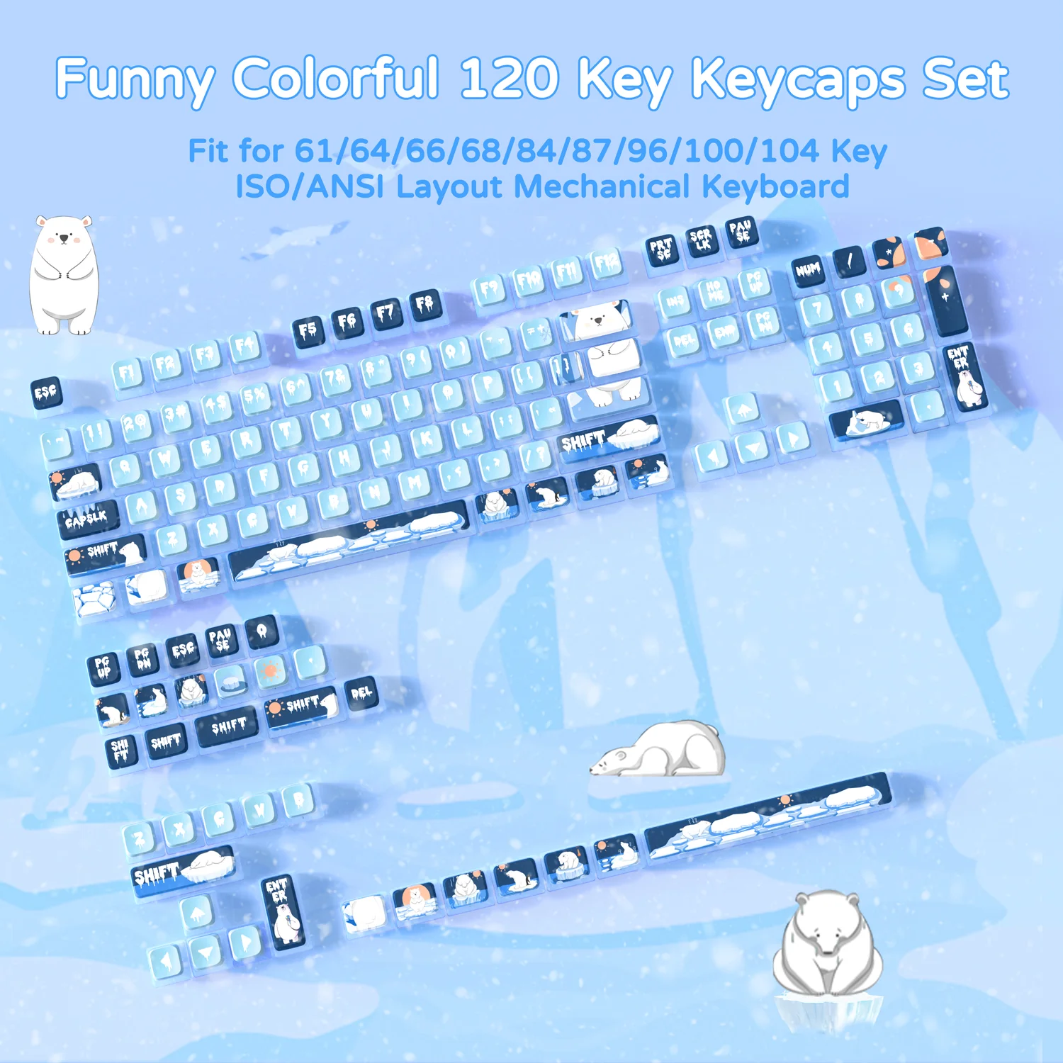 ATTACK SHARK 120 Keys PBT Dye-Sublimation Pudding Keycaps Set - Image 14