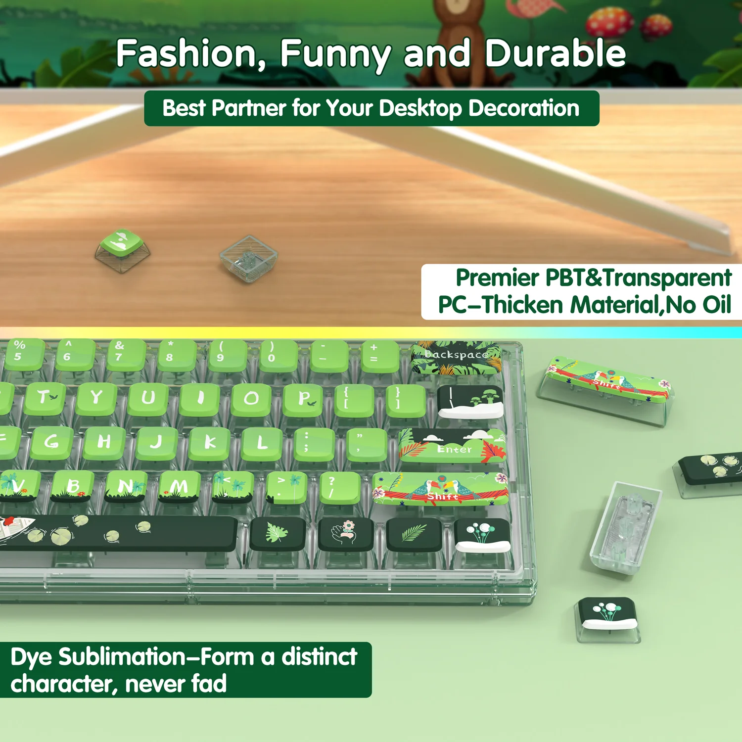 ATTACK SHARK 120 Keys PBT Dye-Sublimation Pudding Keycaps Set - Image 23