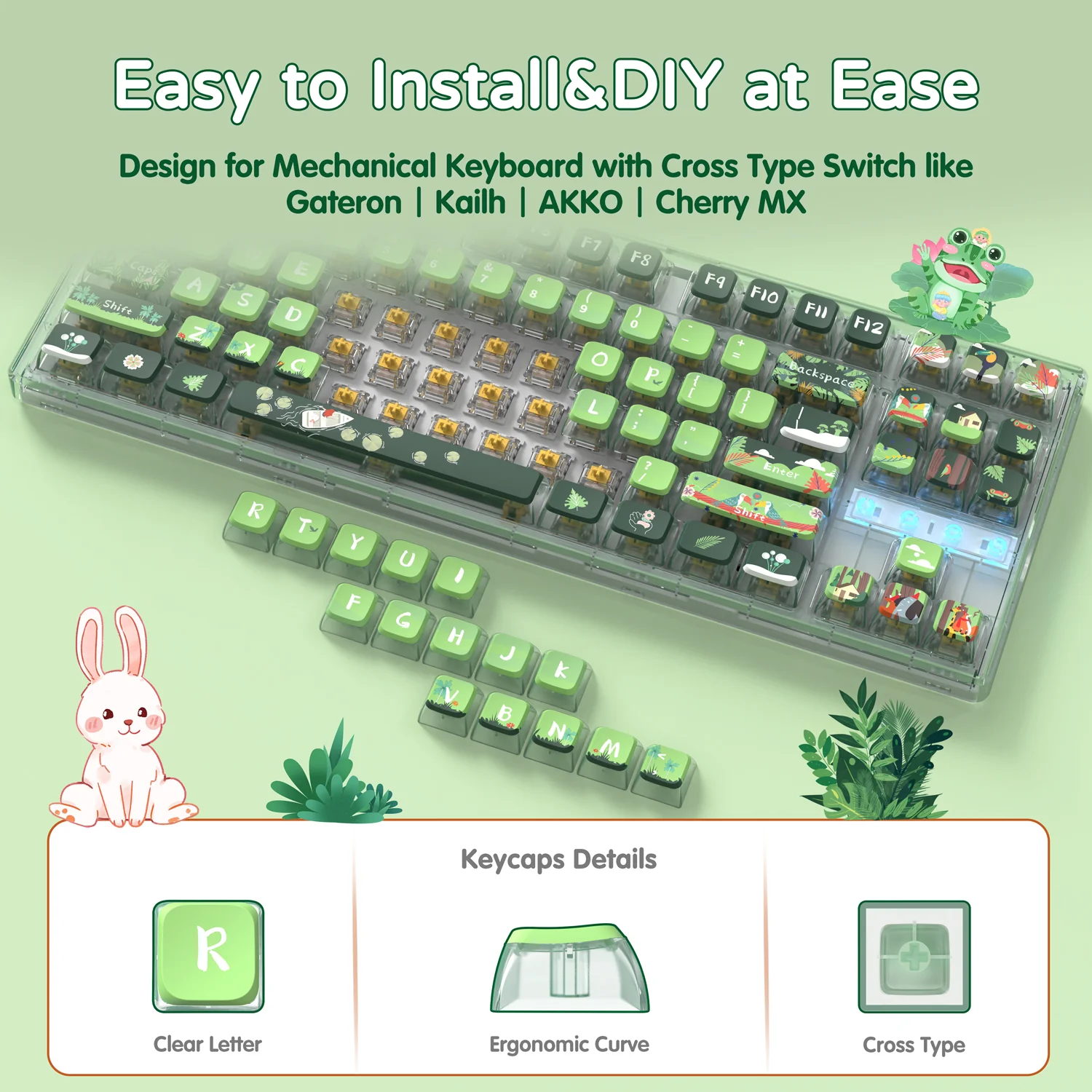 ATTACK SHARK 120 Keys PBT Dye-Sublimation Pudding Keycaps Set - Image 25