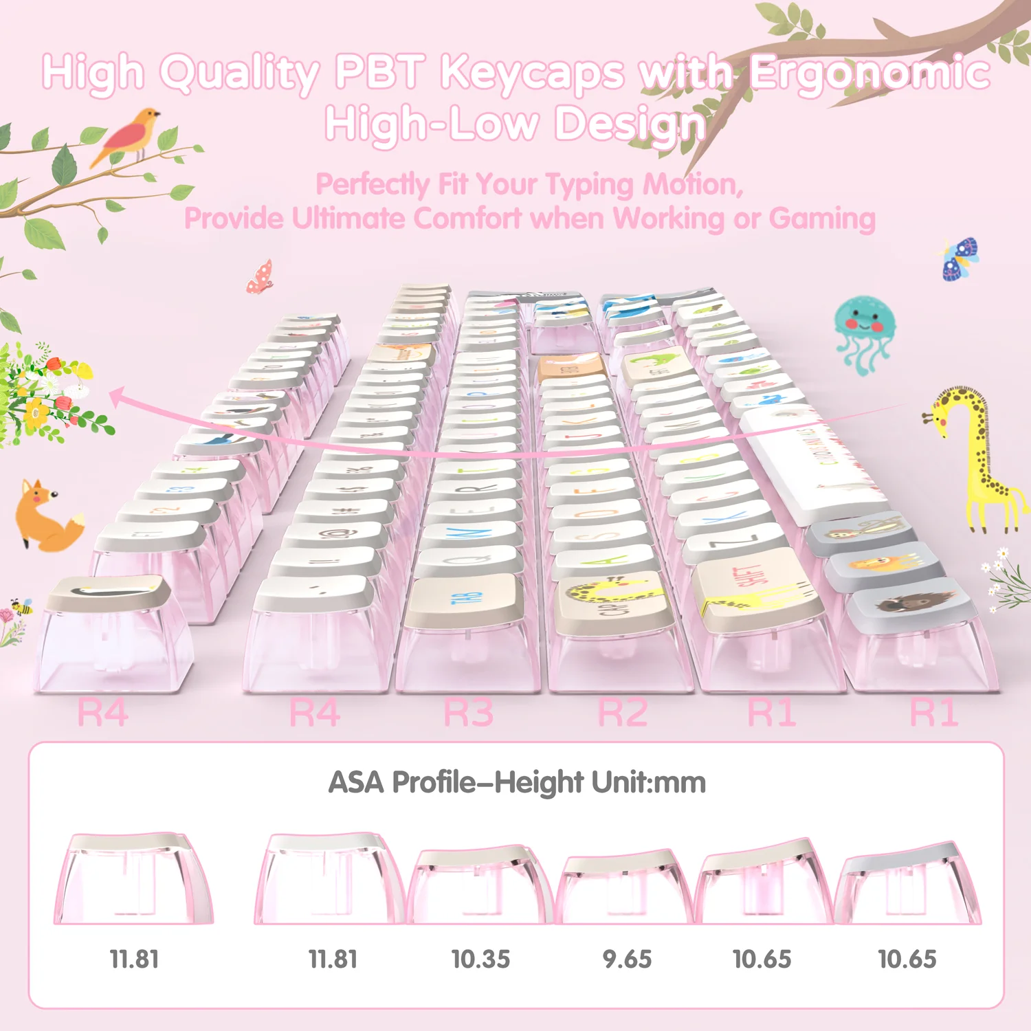 ATTACK SHARK 120 Keys PBT Dye-Sublimation Pudding Keycaps Set - Image 31