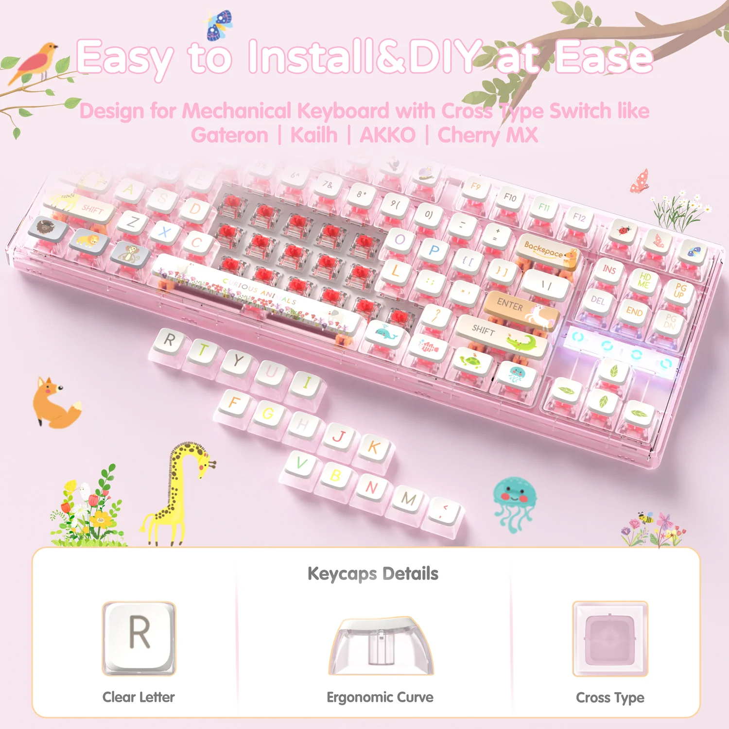 ATTACK SHARK 120 Keys PBT Dye-Sublimation Pudding Keycaps Set - Image 32