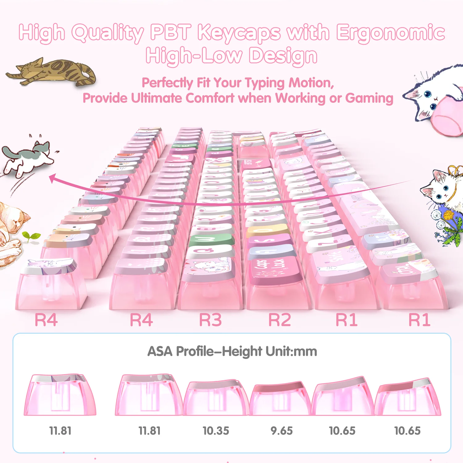 ATTACK SHARK 120 Keys PBT Dye-Sublimation Pudding Keycaps Set - Image 58