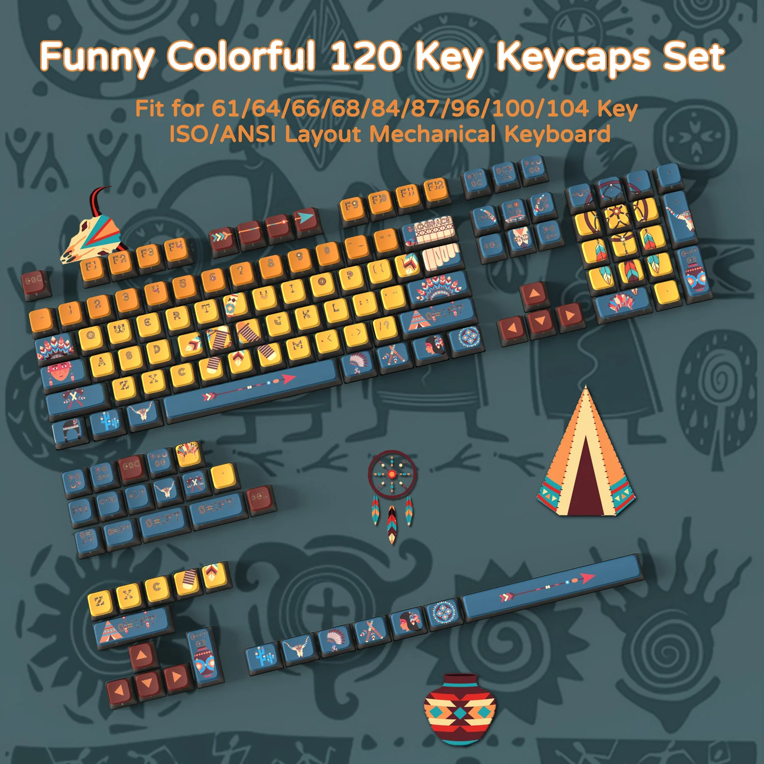 ATTACK SHARK 120 Keys PBT Dye-Sublimation Pudding Keycaps Set - Image 70