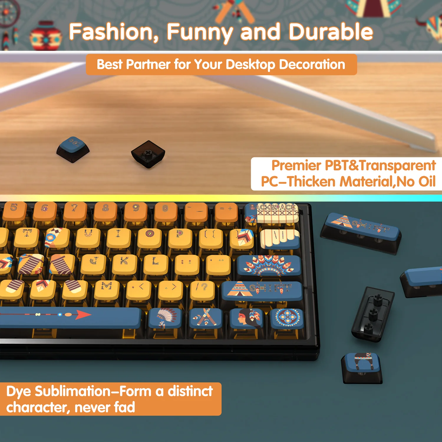 ATTACK SHARK 120 Keys PBT Dye-Sublimation Pudding Keycaps Set - Image 74
