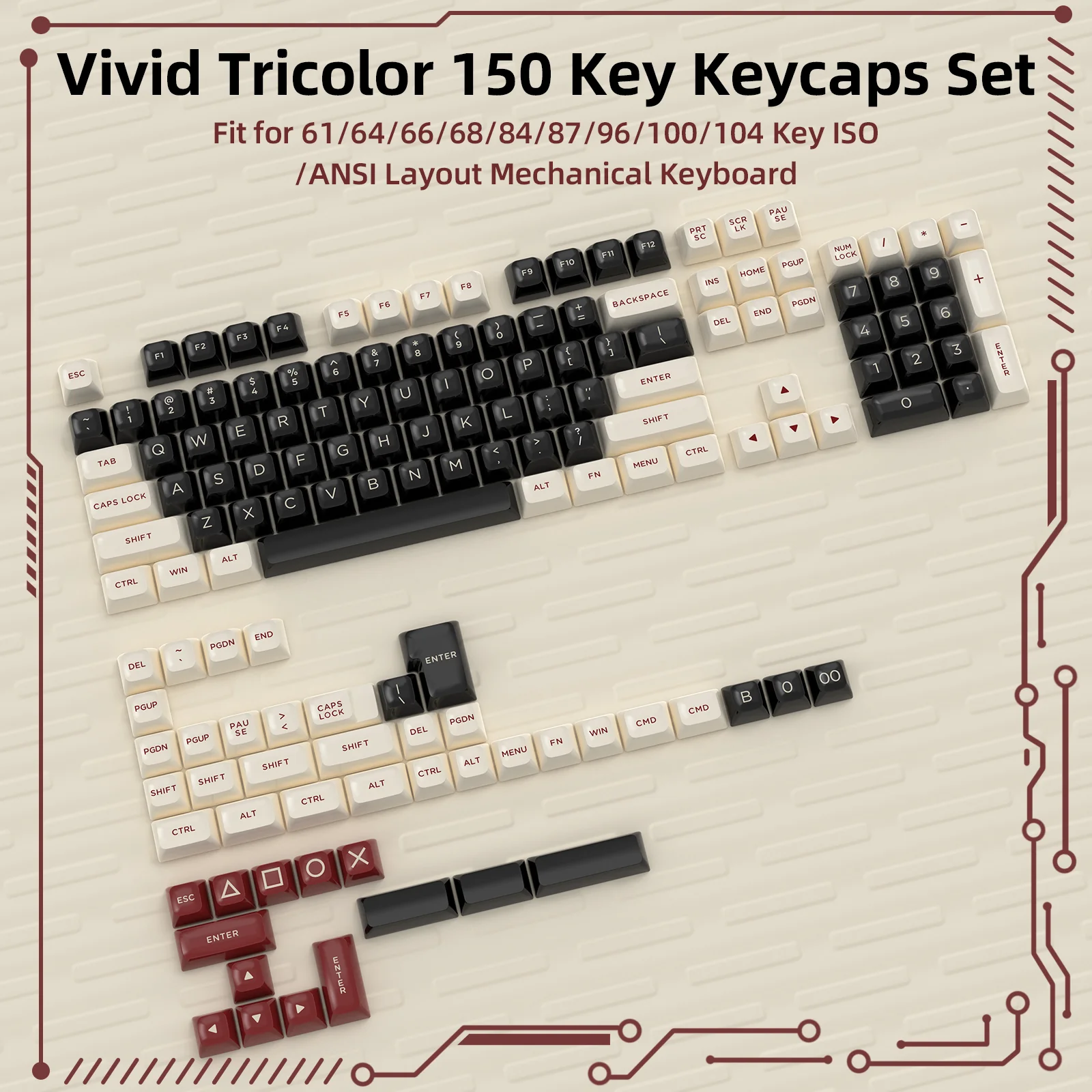 ATTACK SHARK 149 Keys PBT Keycaps Double Shot Full Keycap Set - Image 7