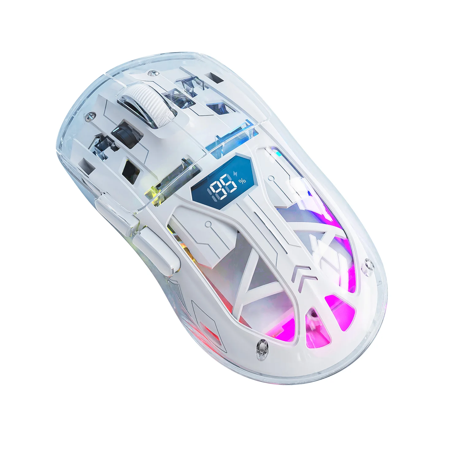 ATTACK SHARK A2 Transparent RGB Wireless Mouse with Battery Level Display - Image 4