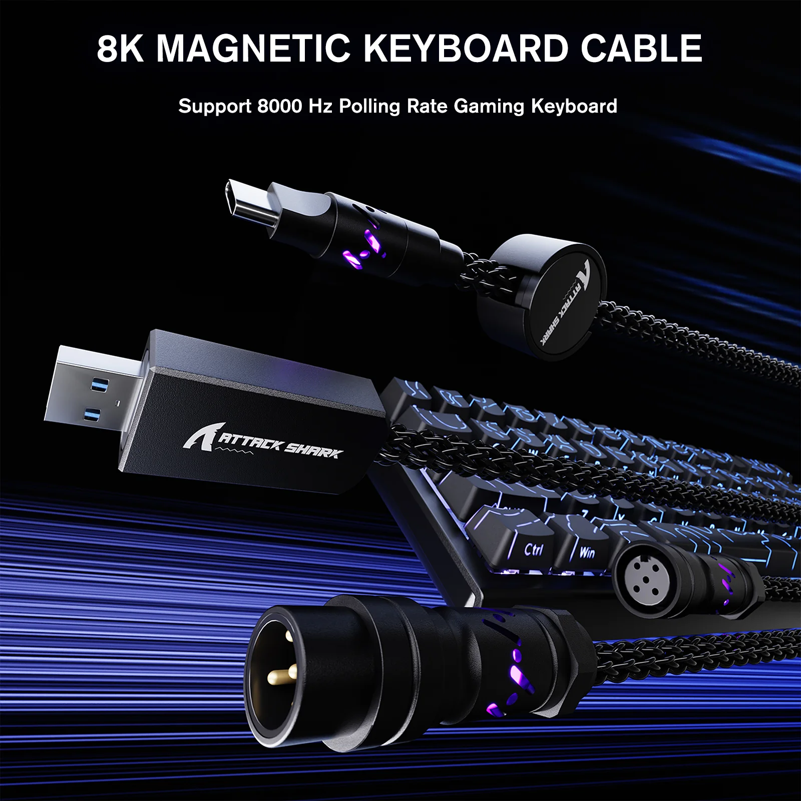 ATTACK SHARK C07 Custom Aviator Cable for 8KHz Magnetic Keyboard - Image 3