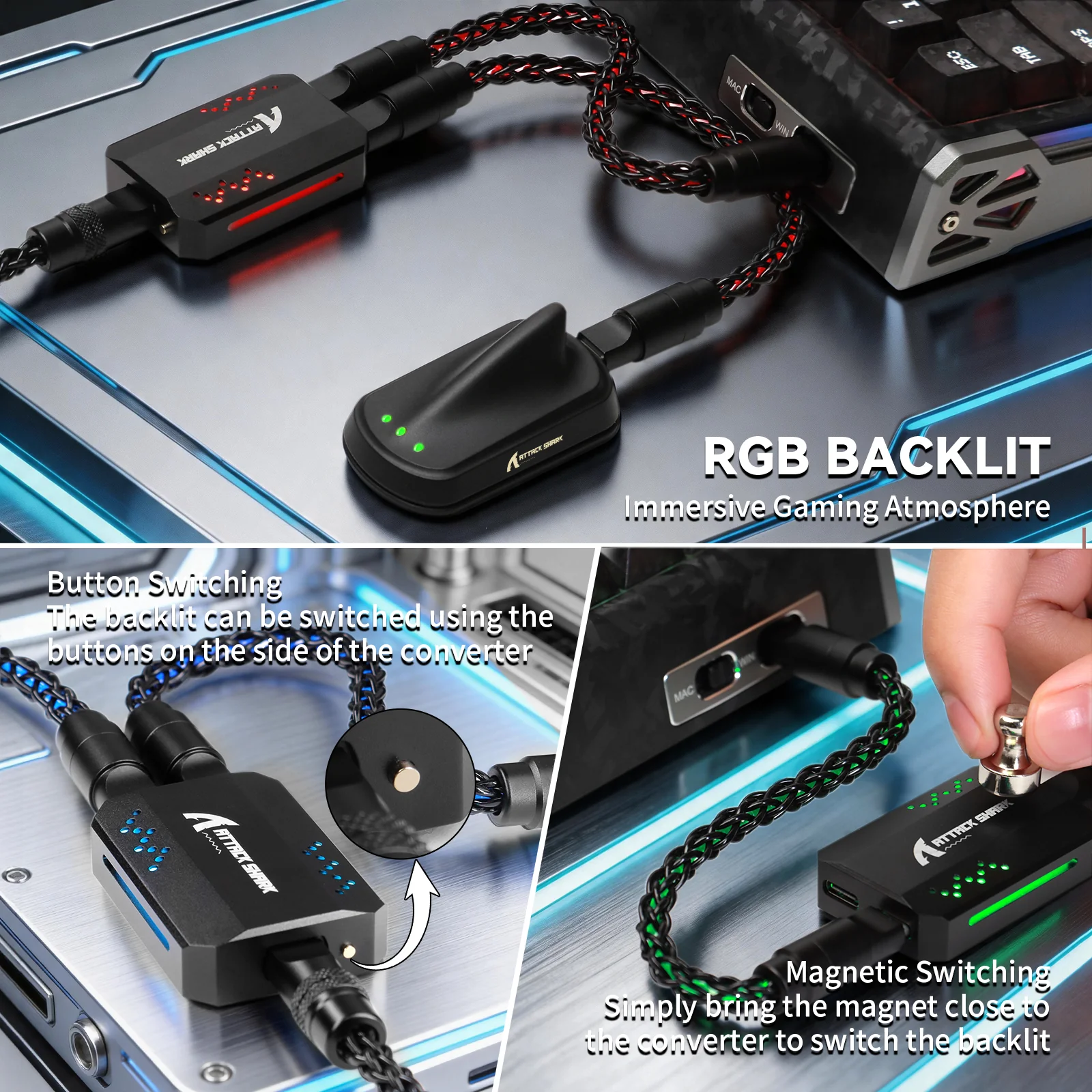 ATTACK SHARK C07 PRO 2-In 1 Type C Cable for 8KHz Gaming Keyboard/Mouse - Image 14