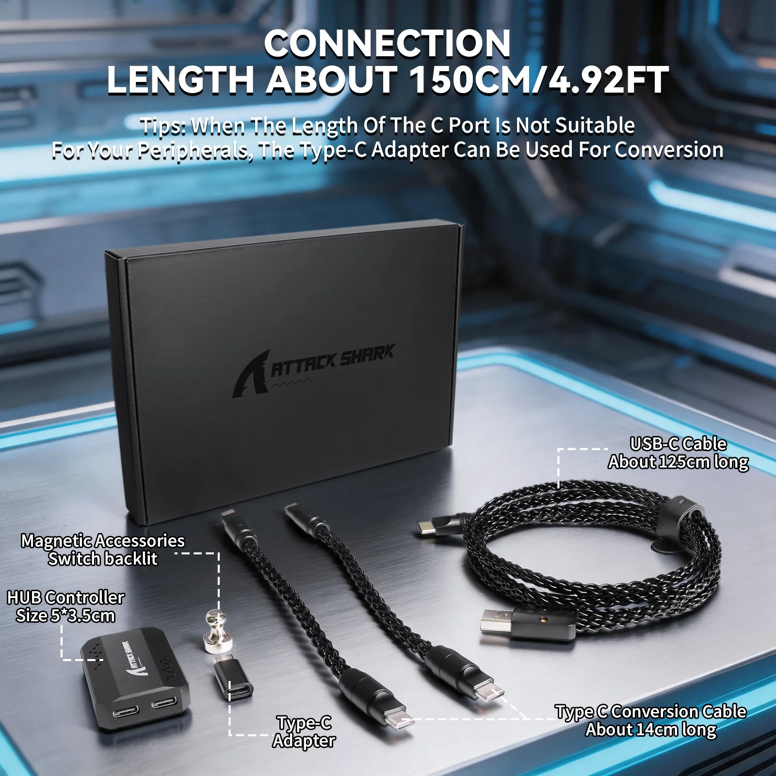 ATTACK SHARK C07 PRO 2-In 1 Type C Cable for 8KHz Gaming Keyboard/Mouse - Image 18