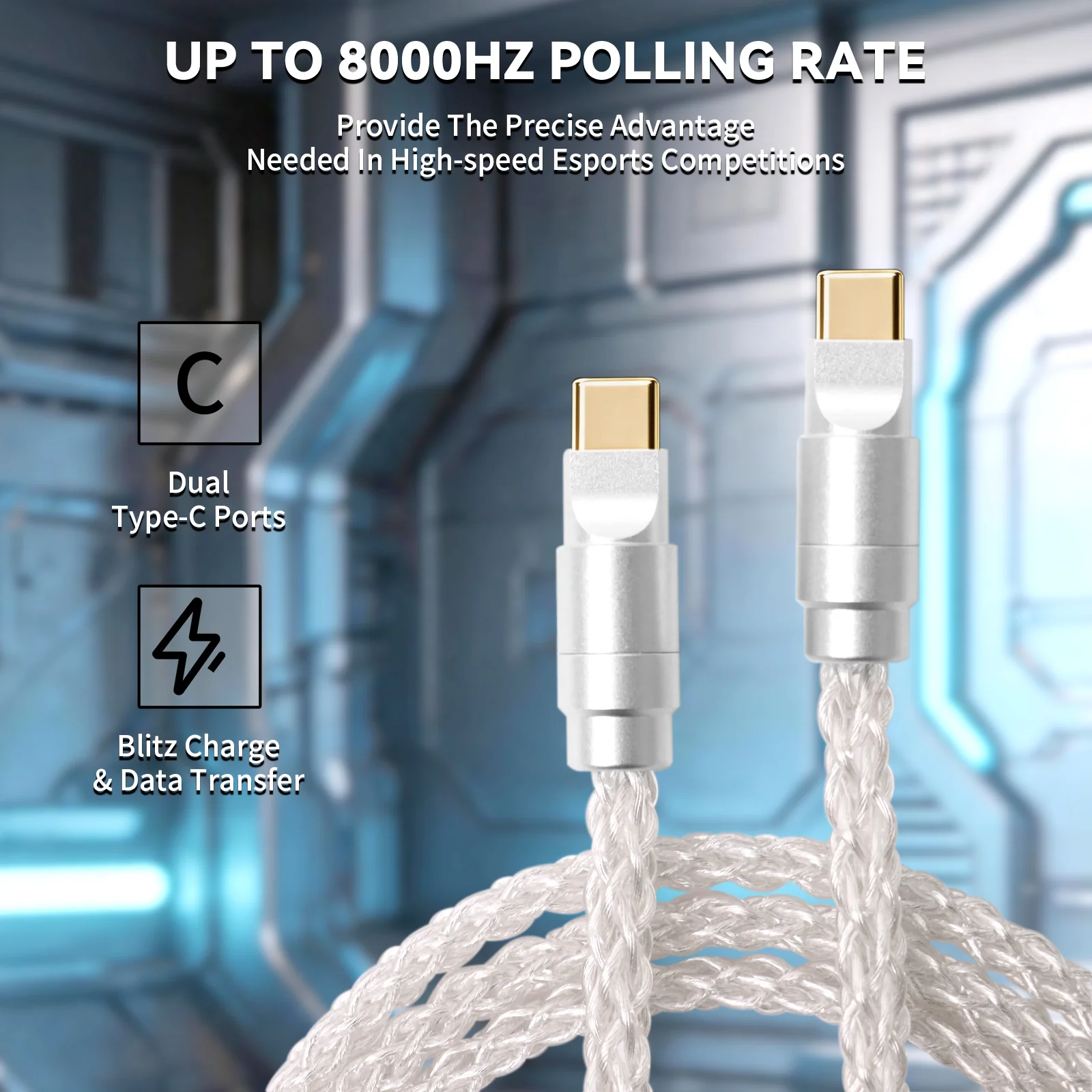 ATTACK SHARK C07 PRO 2-In 1 Type C Cable for 8KHz Gaming Keyboard/Mouse - Image 3