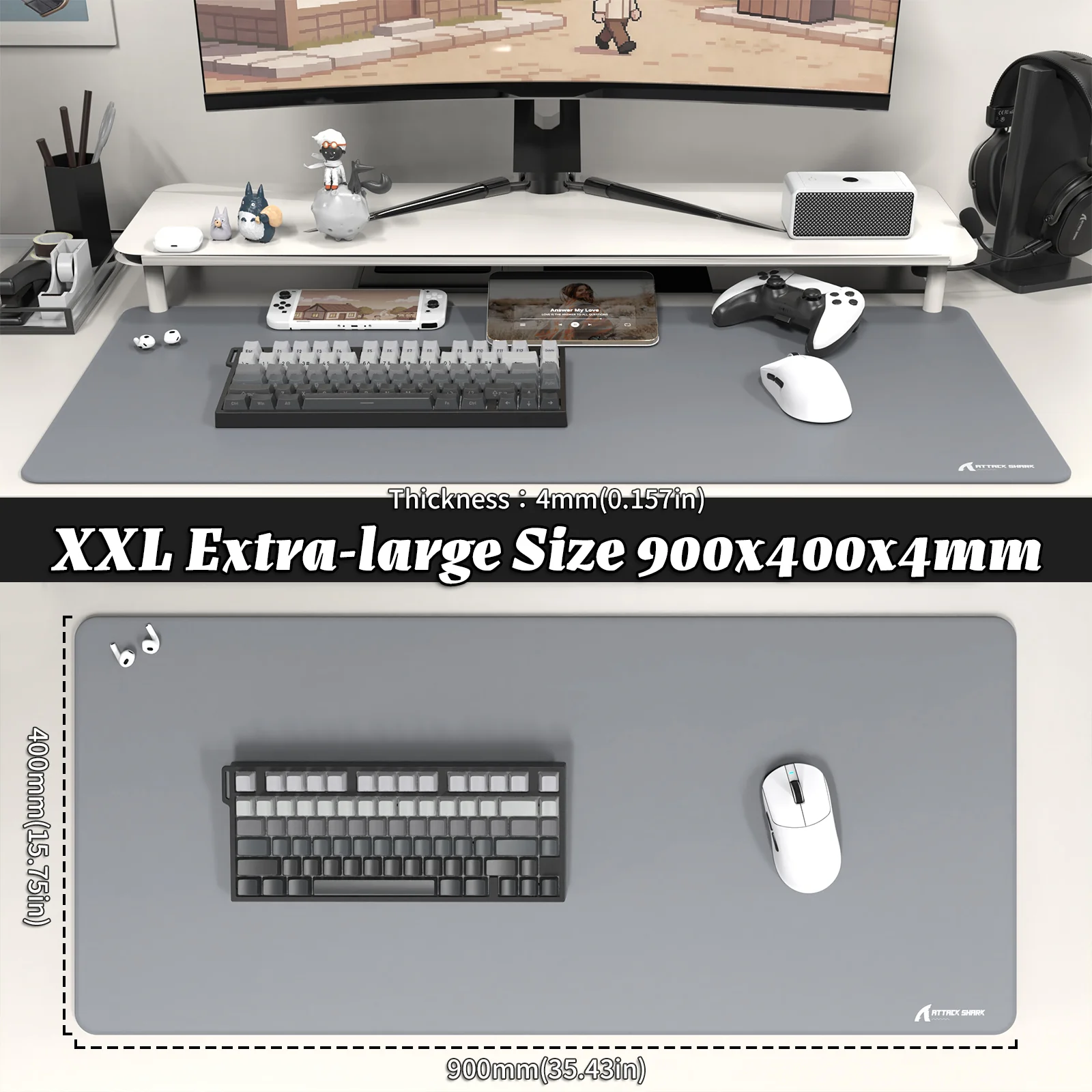 ATTACK SHARK CM02PRO eSport Gaming Mousepad (900x400x4 MM) - Image 14