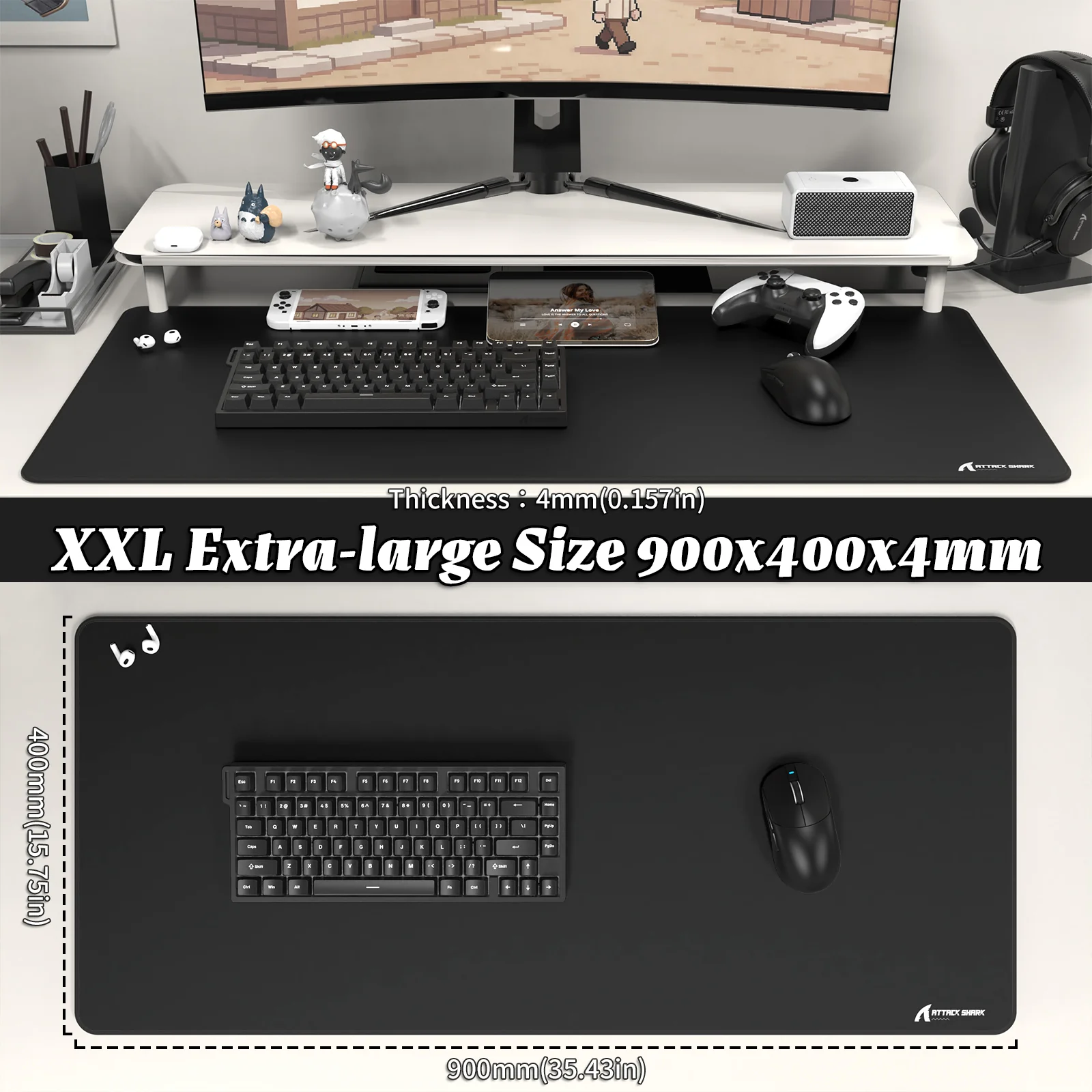 ATTACK SHARK CM02PRO eSport Gaming Mousepad (900x400x4 MM) - Image 7