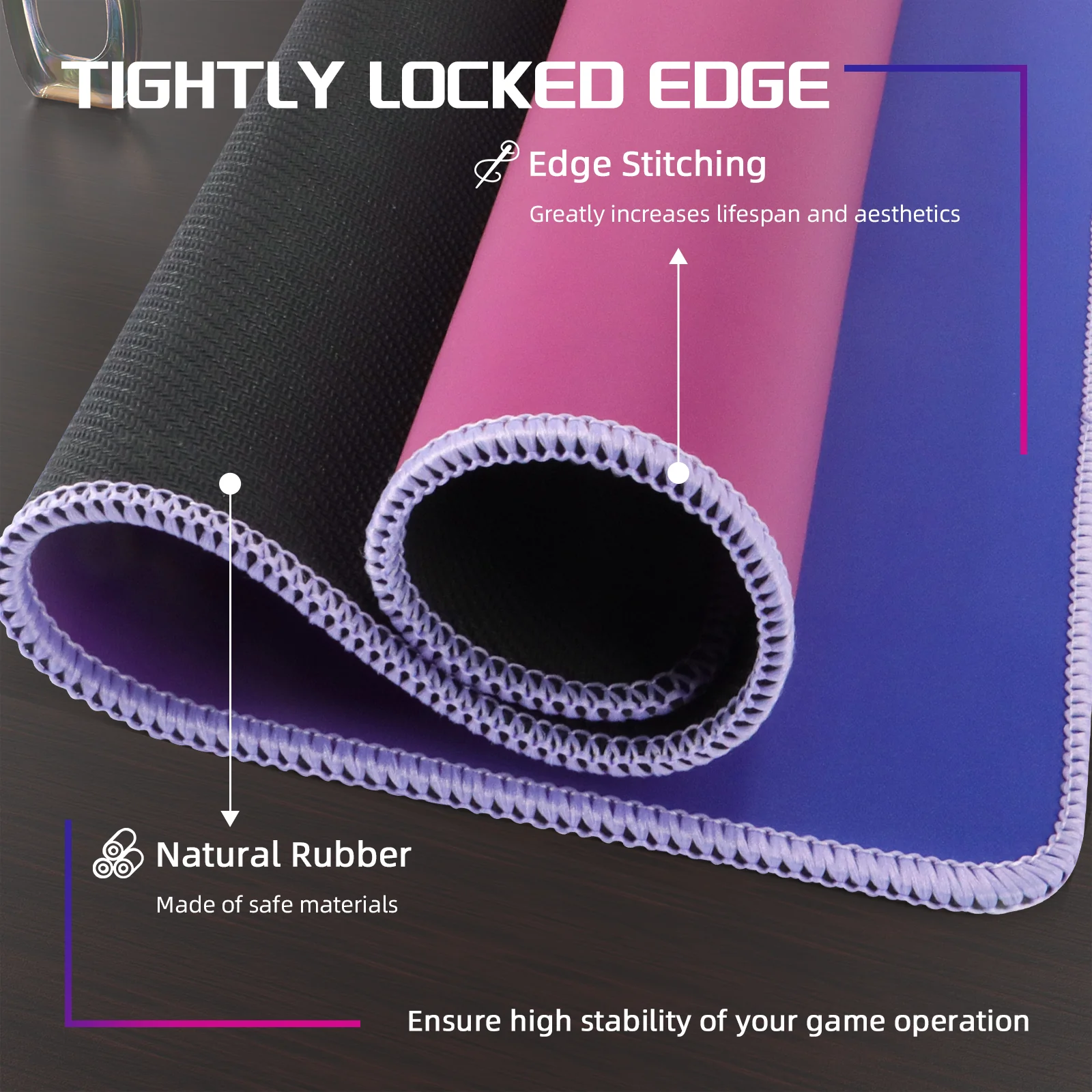 ATTACK SHARK CM03 eSport Gaming Mouse Pad (Rainbow Coated) - Image 6