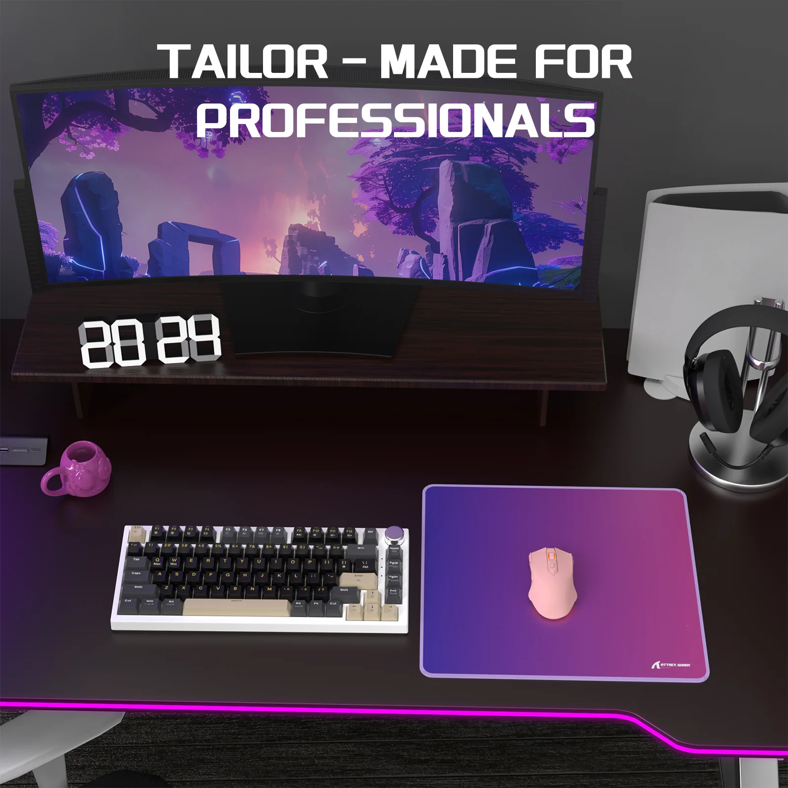 ATTACK SHARK CM03 eSport Gaming Mouse Pad (Rainbow Coated) - Image 9
