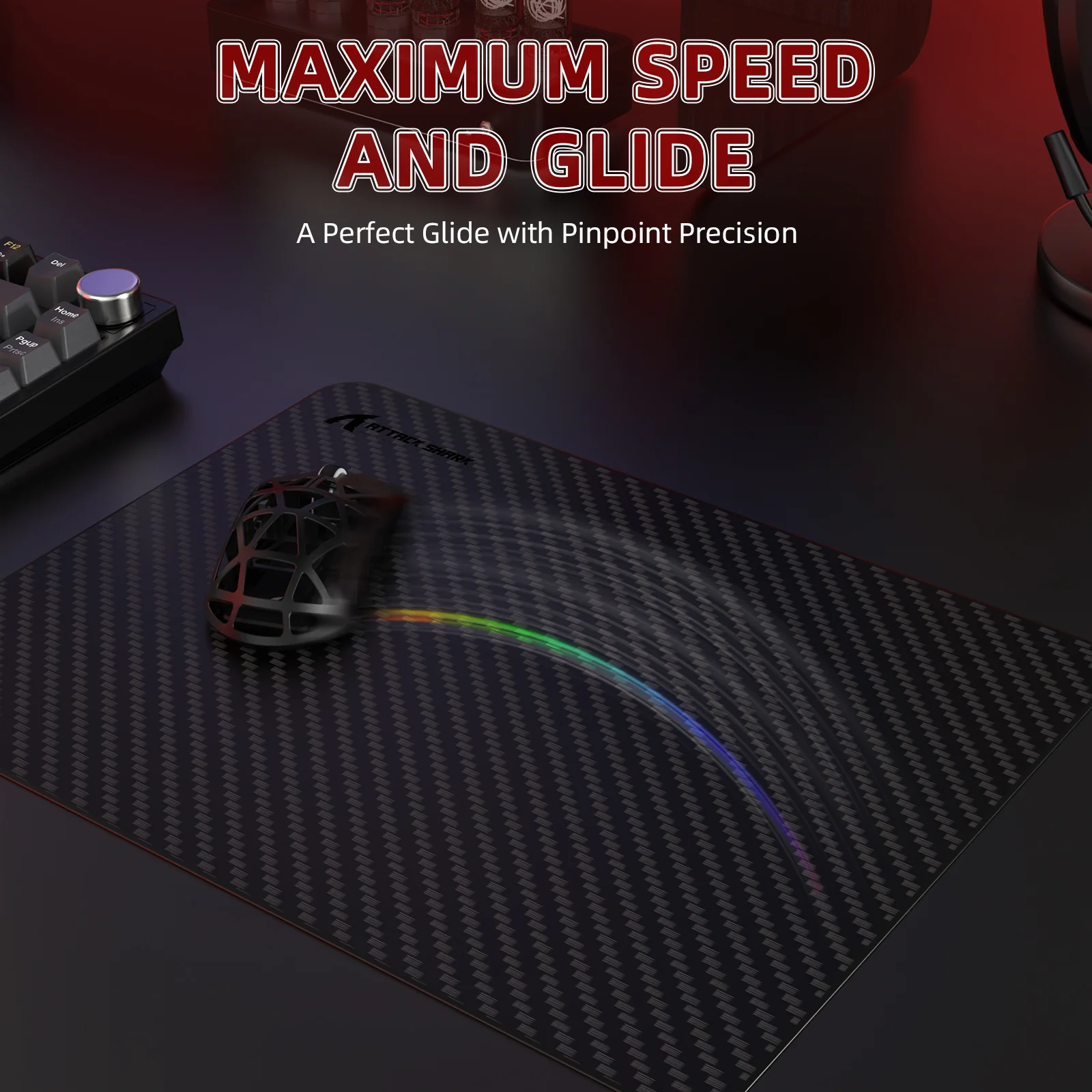 ATTACK SHARK CM04 Genuine Carbon Fiber eSport Gaming Mousepad - Image 4