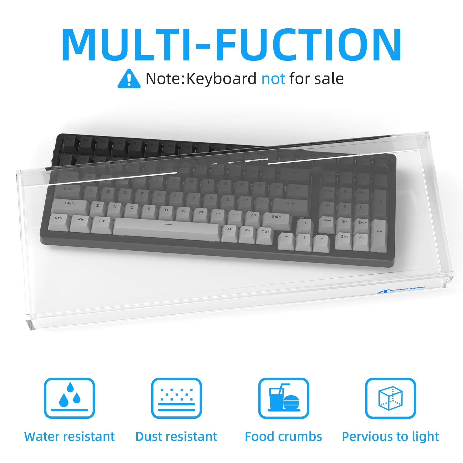 ATTACK SHARK 98 Keys Keyboard Dust Cover - Image 3