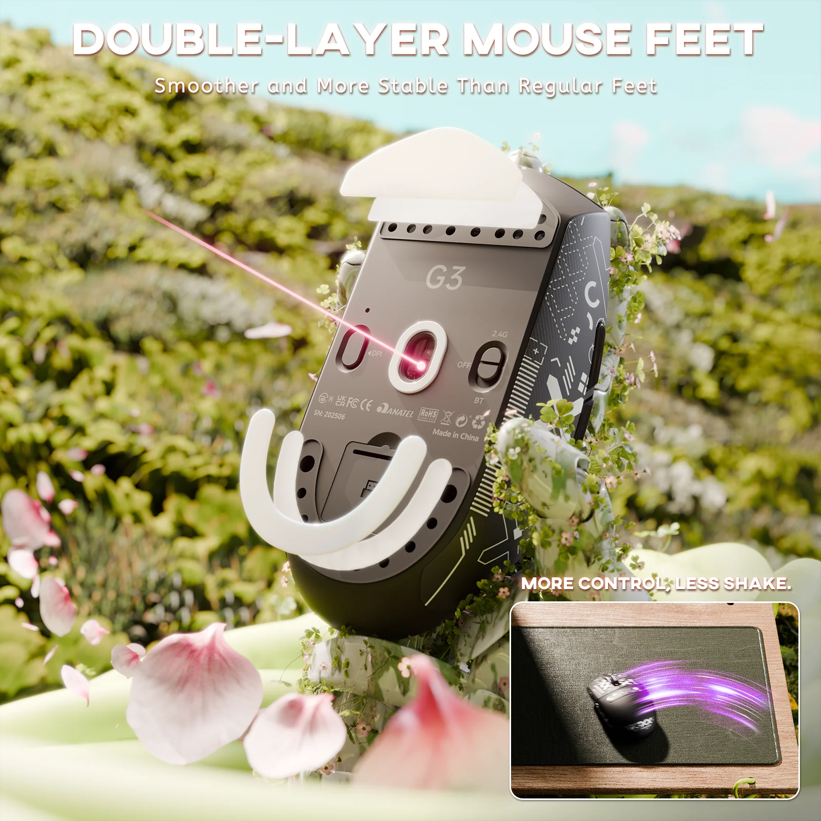 ATTACK SHARK G3 Tri-mode Wireless Gaming Mouse 25000 DPI Ultra Lightweight - Image 34