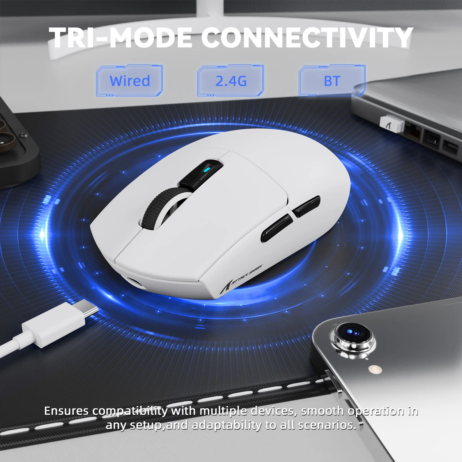 ATTACK SHARK G3PRO Tri-mode Wireless Gaming Mouse with Charge Dock 25000 DPI Ultra Lightweight - Image 11