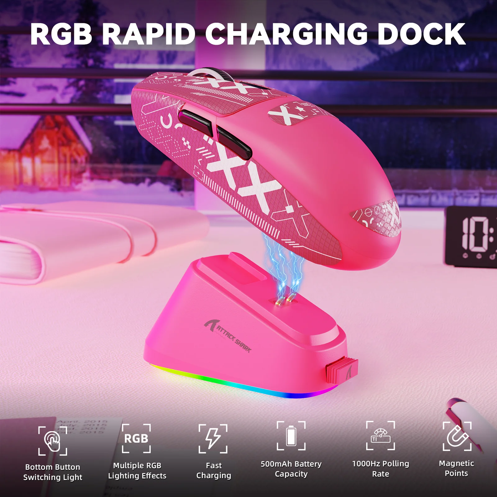 ATTACK SHARK G3PRO Tri-mode Wireless Gaming Mouse with Charge Dock 25000 DPI Ultra Lightweight - Image 28