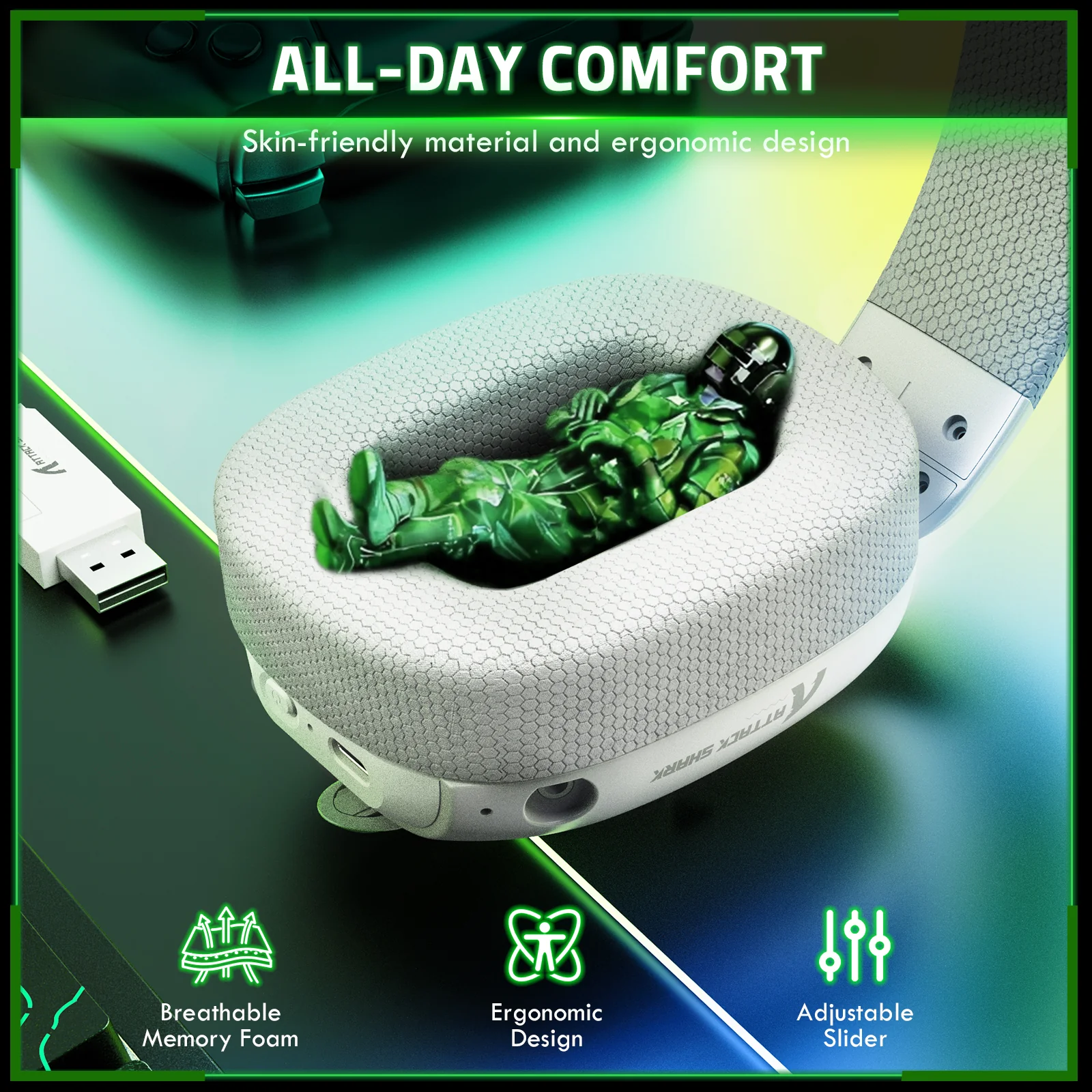 ATTACK SHARK L80PRO Wireless Gaming Headset - Image 16