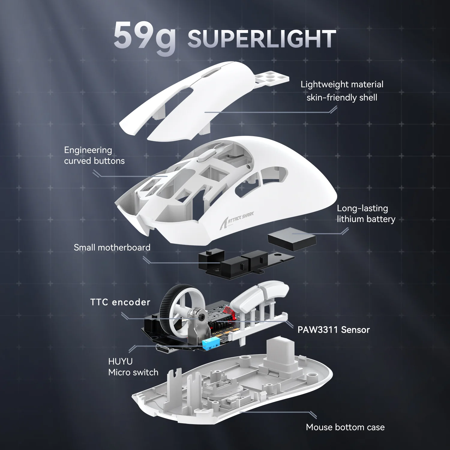 ATTACK SHARK R1 Wireless Gaming Mouse - Image 10