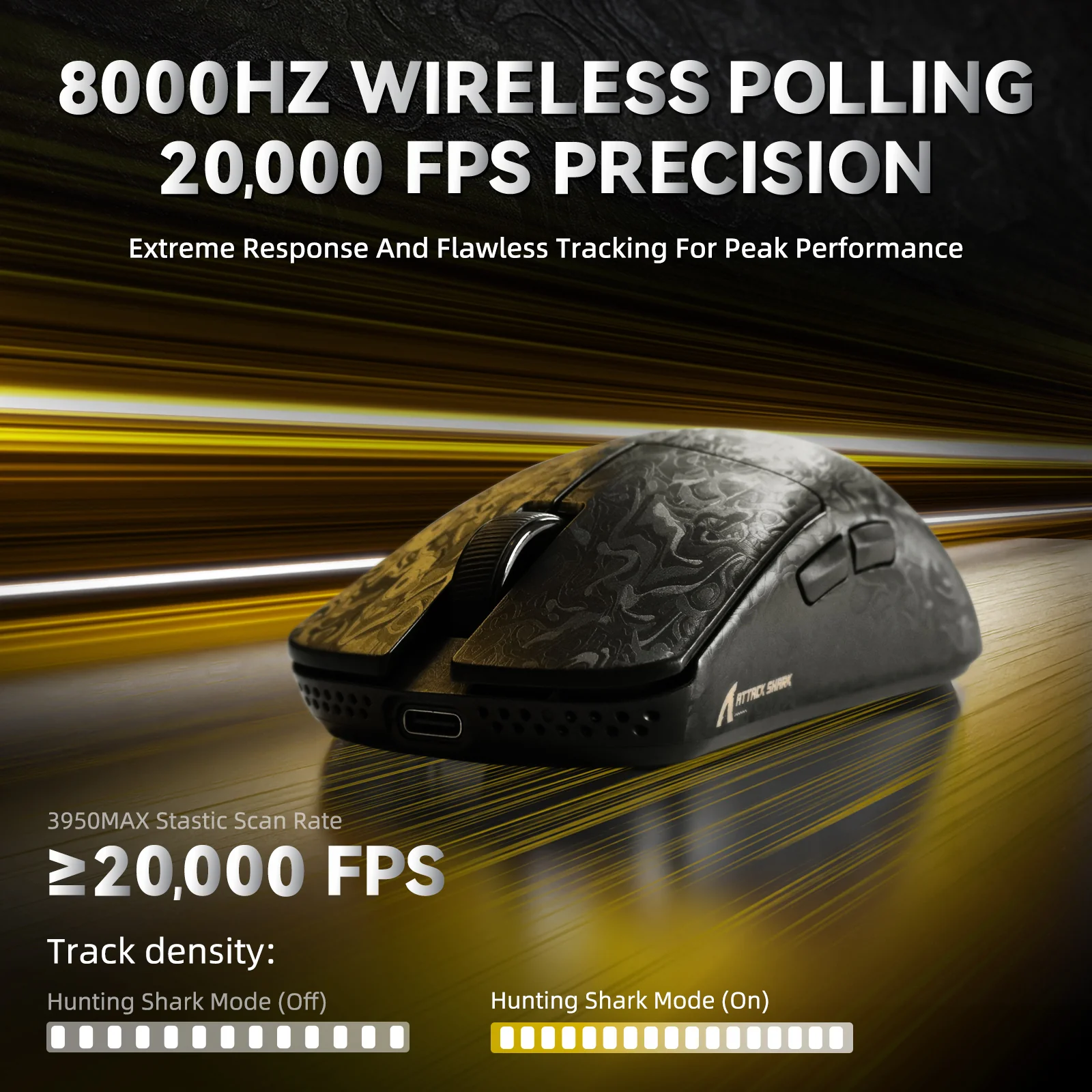 ATTACK SHARK R11 ULTRA Carbon Fiber Wireless 8K PAW3950MAX Gaming Mouse - Image 9
