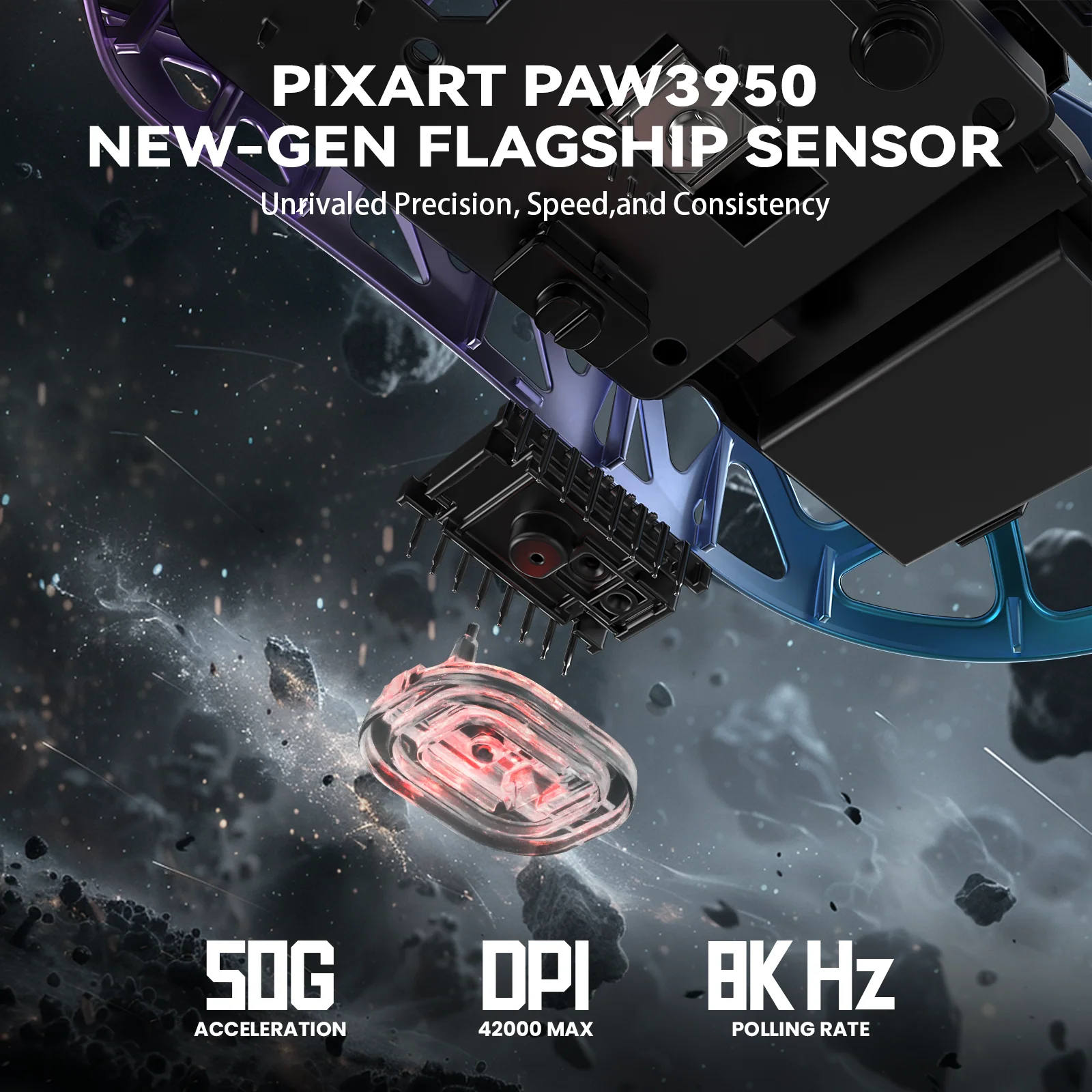 ATTACK SHARK R2 Magnesium Alloy PAW3950 Gaming Mouse 8K (Not Include the Charging Dock) - Image 13