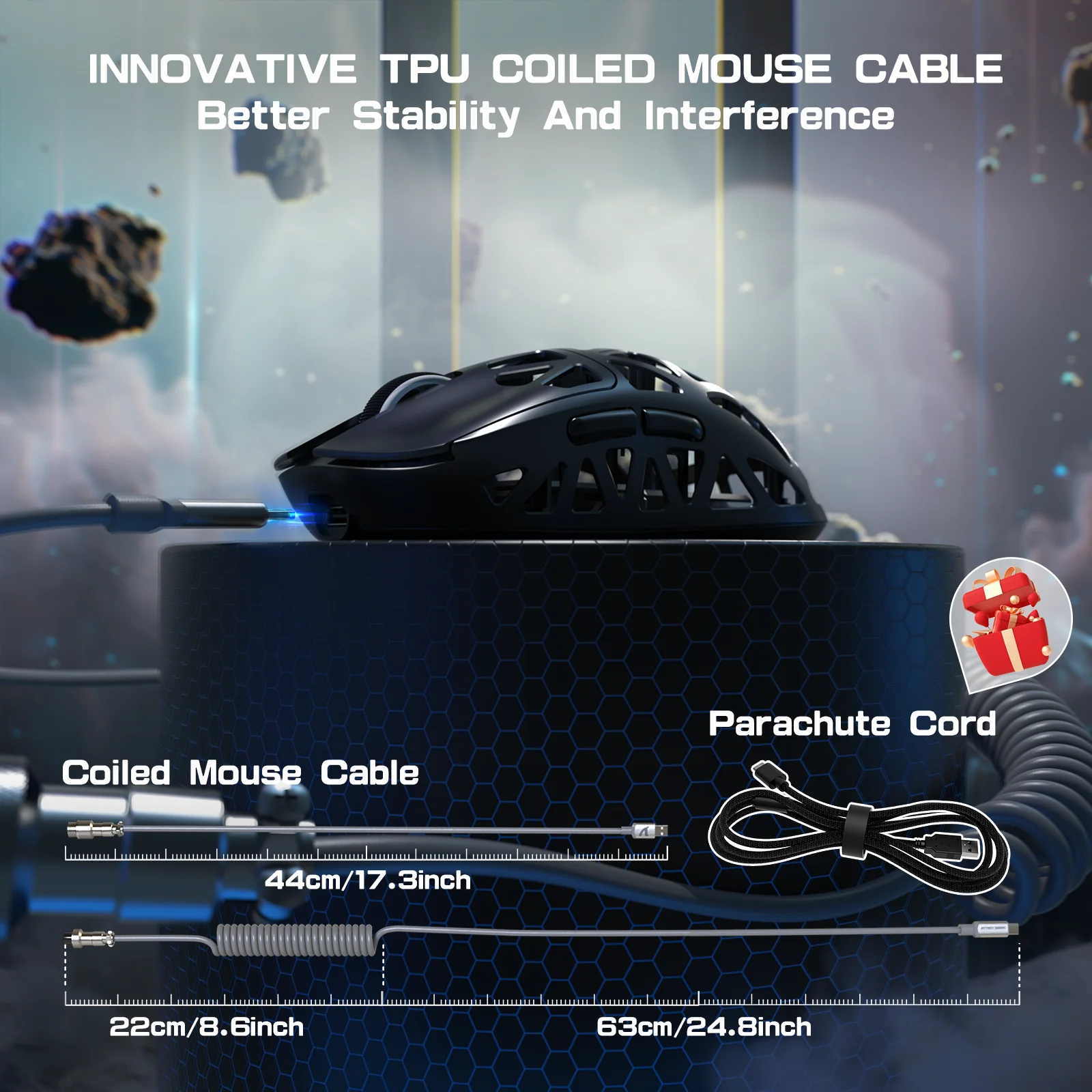 ATTACK SHARK R2 Magnesium Alloy PAW3950 Gaming Mouse 8K with Mouse Coiled Cable (Not Include the Charging Dock) - Image 37