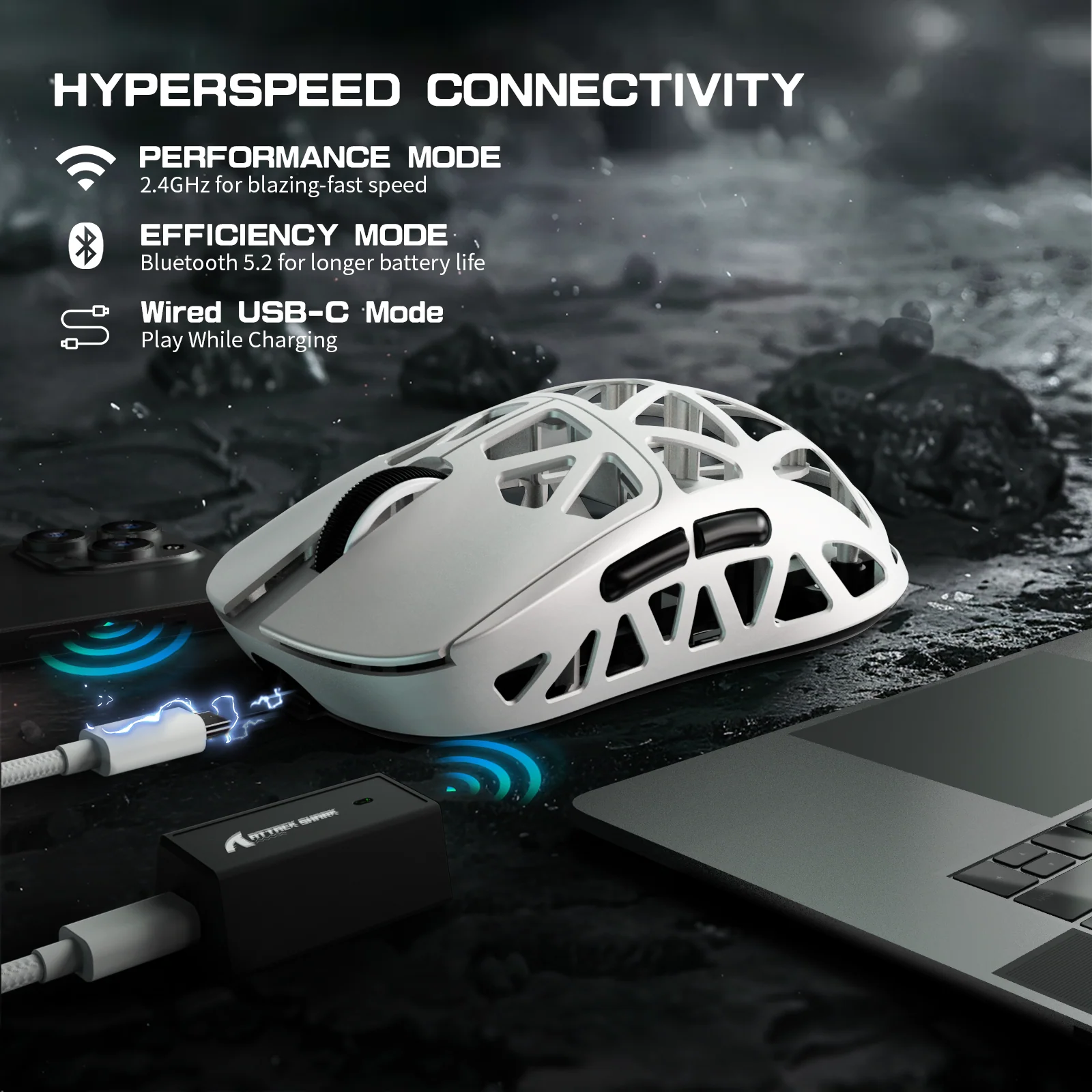 ATTACK SHARK R2 Magnesium Alloy PAW3950 Gaming Mouse 8K (Not Include the Charging Dock) - Image 43