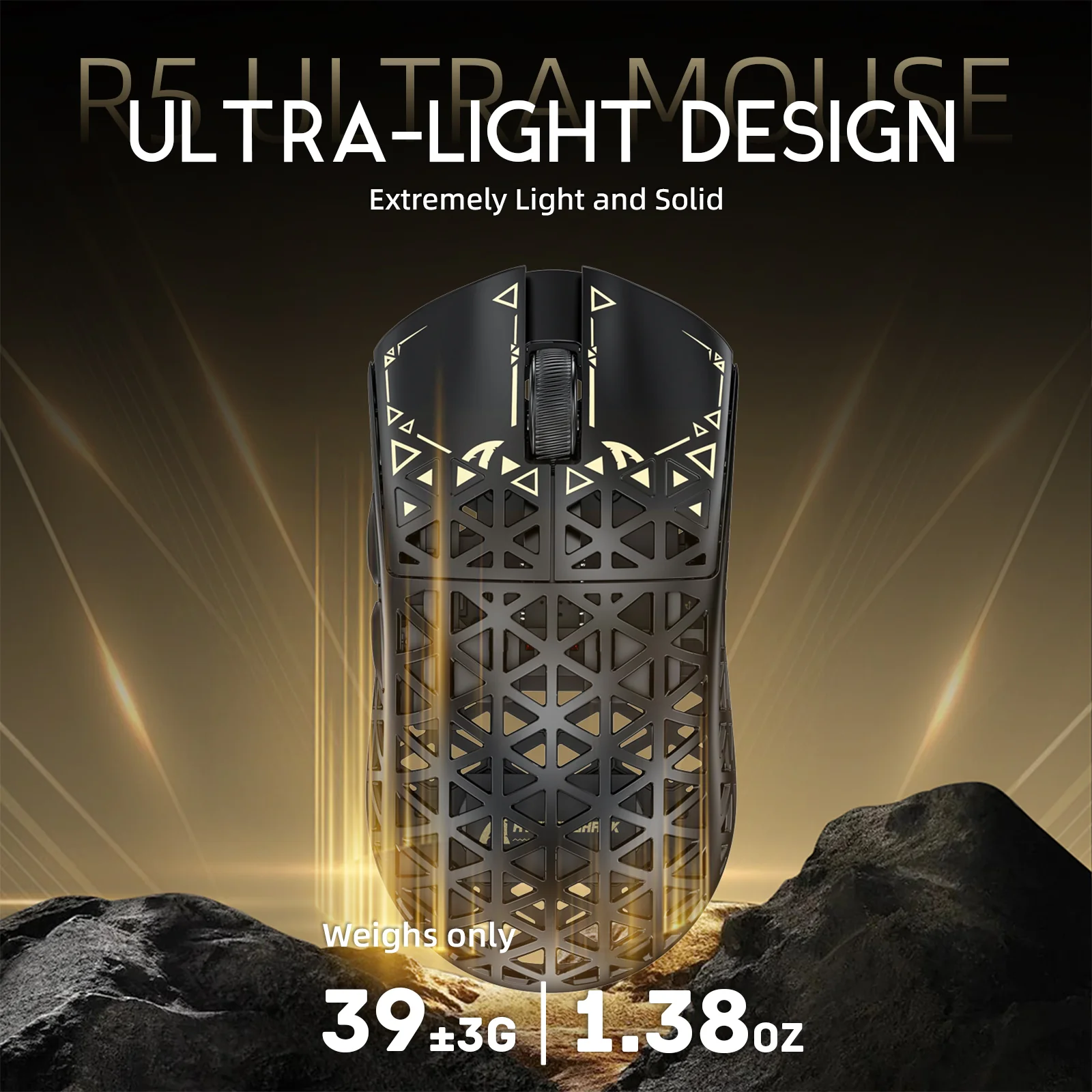 ATTACK SHARK R5 ULTRA Carbon Fiber Wireless 8K PAW3950MAX Gaming Mouse with 8K Coiled Cable - Image 4