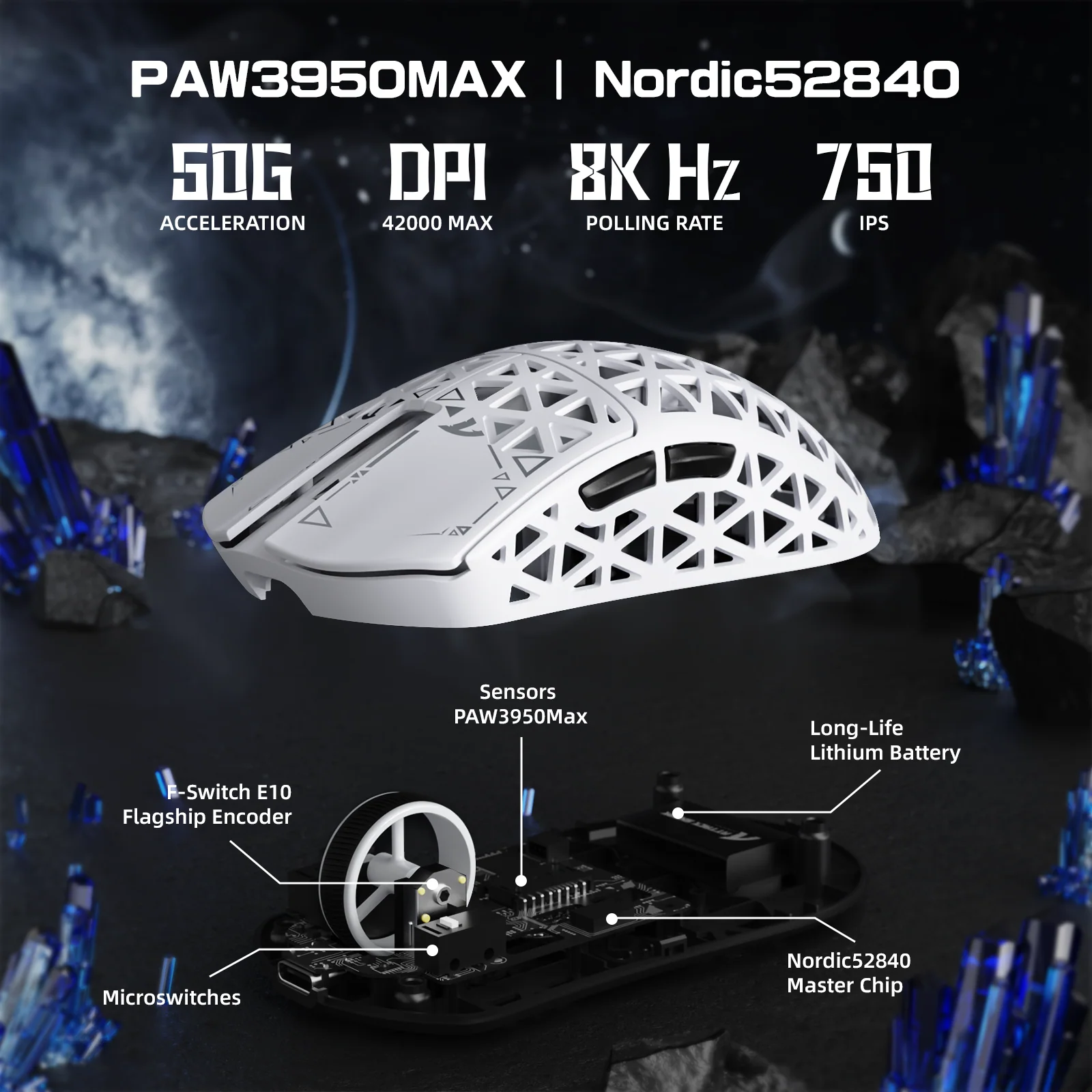 ATTACK SHARK R5 ULTRA Carbon Fiber Wireless 8K PAW3950MAX Gaming Mouse - Image 5