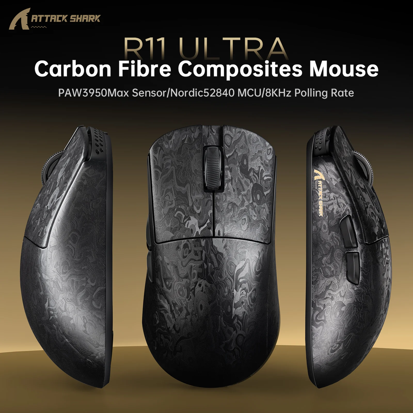 ATTACK SHARK R68 HE & R11 ULTRA Carbon Fiber Gaming Bundle With C01 ULTRA Coiled Cable - Image 18