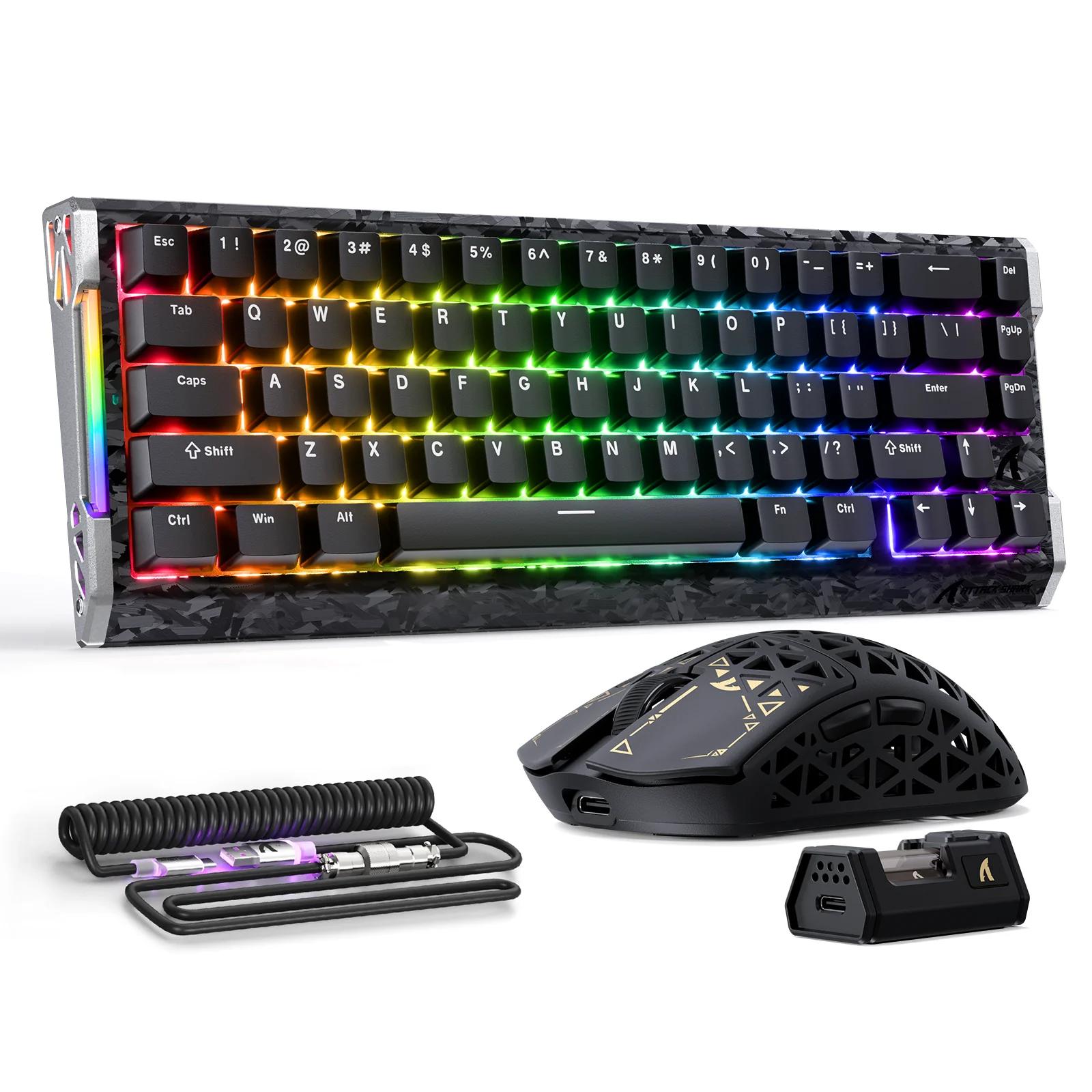 ATTACK SHARK R68 HE & R5 ULTRA Carbon Fiber Gaming Bundle With C01 ULTRA Coiled Cable - Image 19