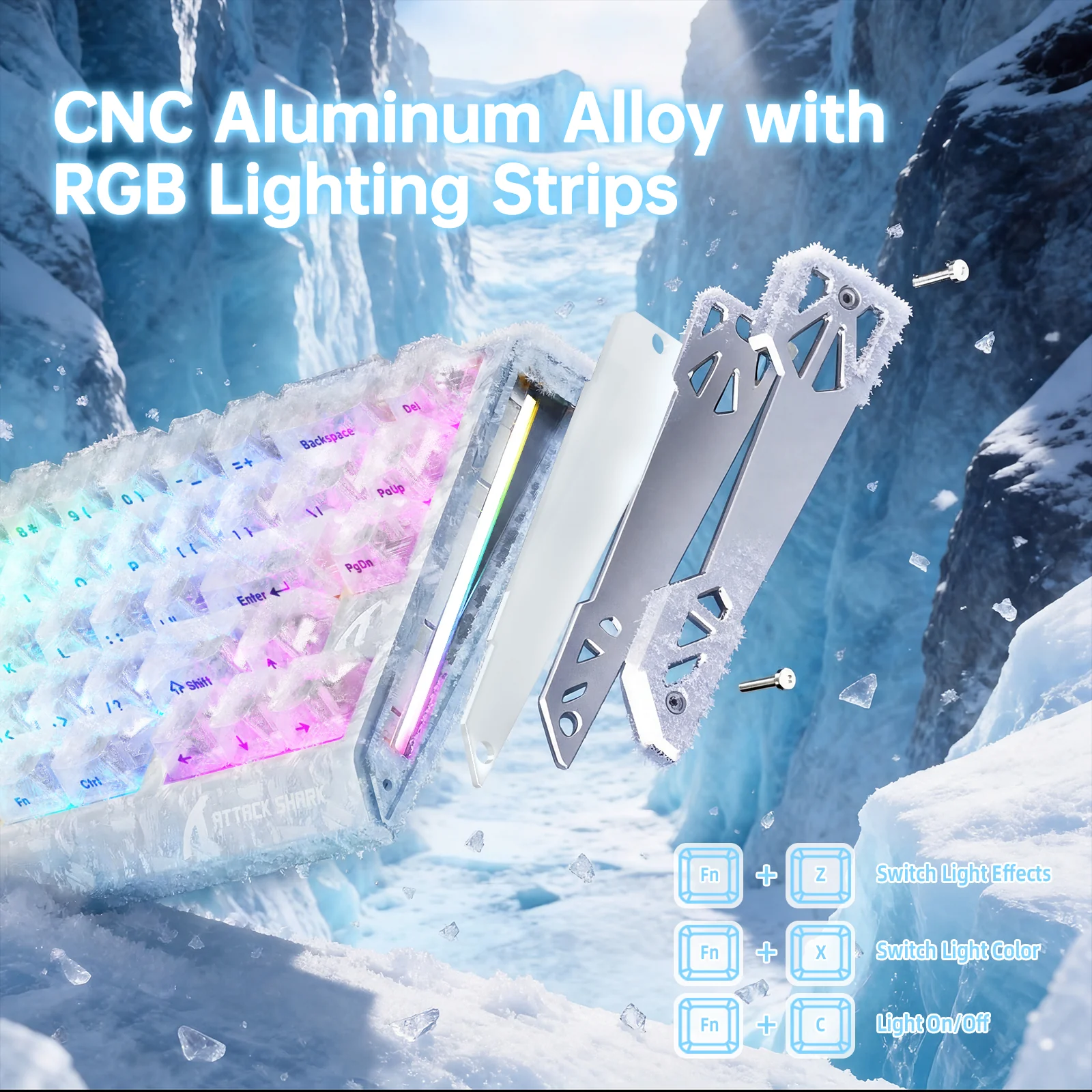 ATTACK SHARK R68 HE Carbon Fiber Wired Rapid Trigger Magnetic Switch Keyboard With C01 Ultra RGB Coiled Cable - Image 14