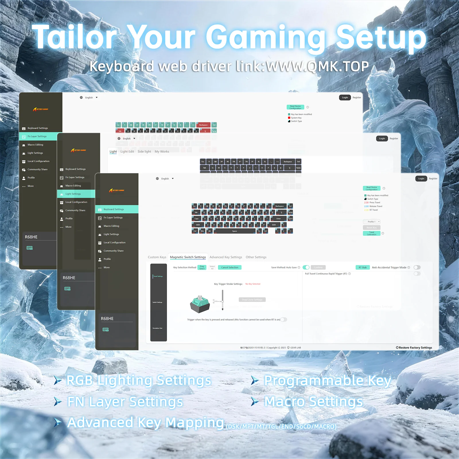 ATTACK SHARK R68 HE Carbon Fiber Wired Rapid Trigger Magnetic Switch Keyboard With C01 Ultra RGB Coiled Cable - Image 28