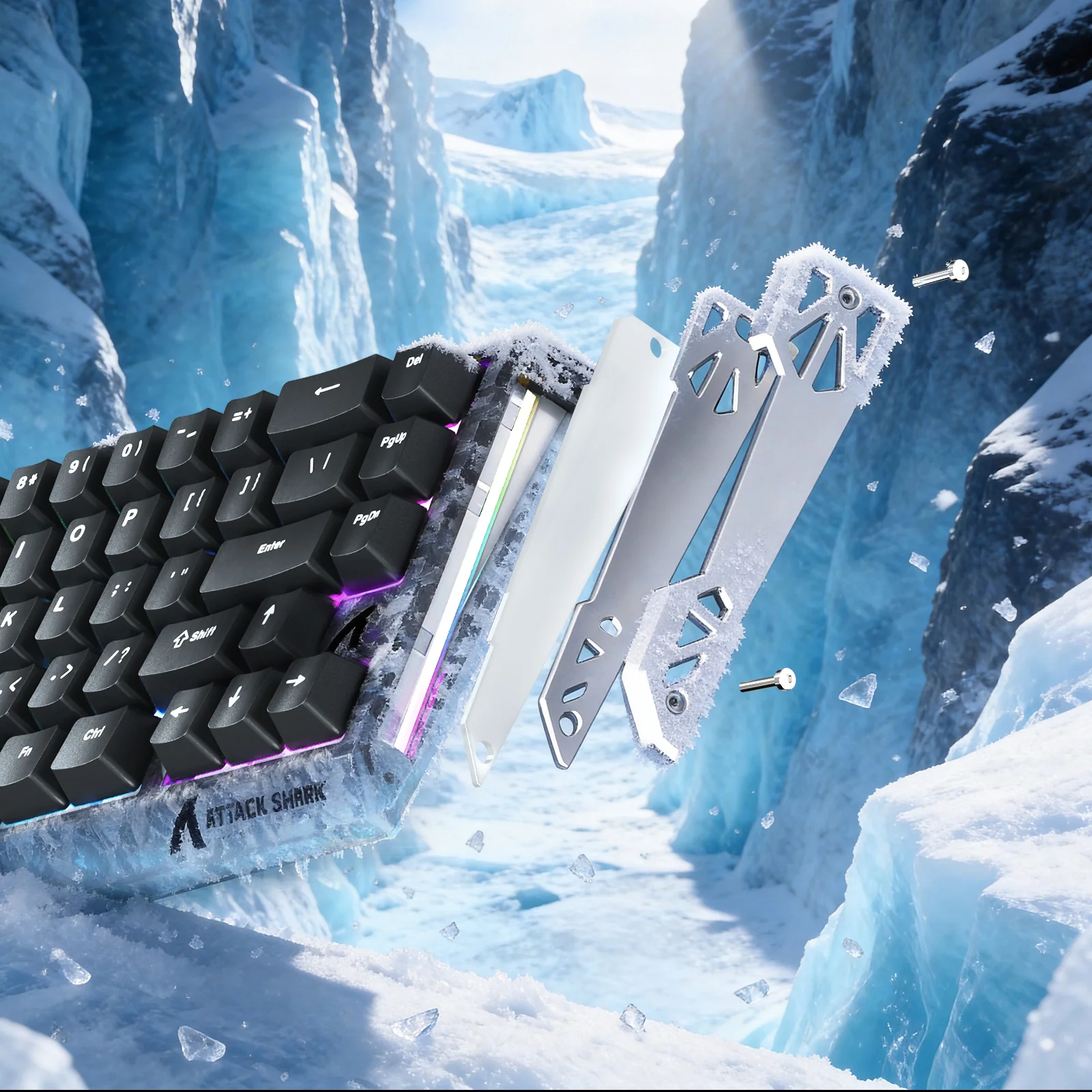 ATTACK SHARK R68 HE Carbon Fiber Wired Rapid Trigger Magnetic Switch Keyboard With C01 Ultra RGB Coiled Cable - Image 5