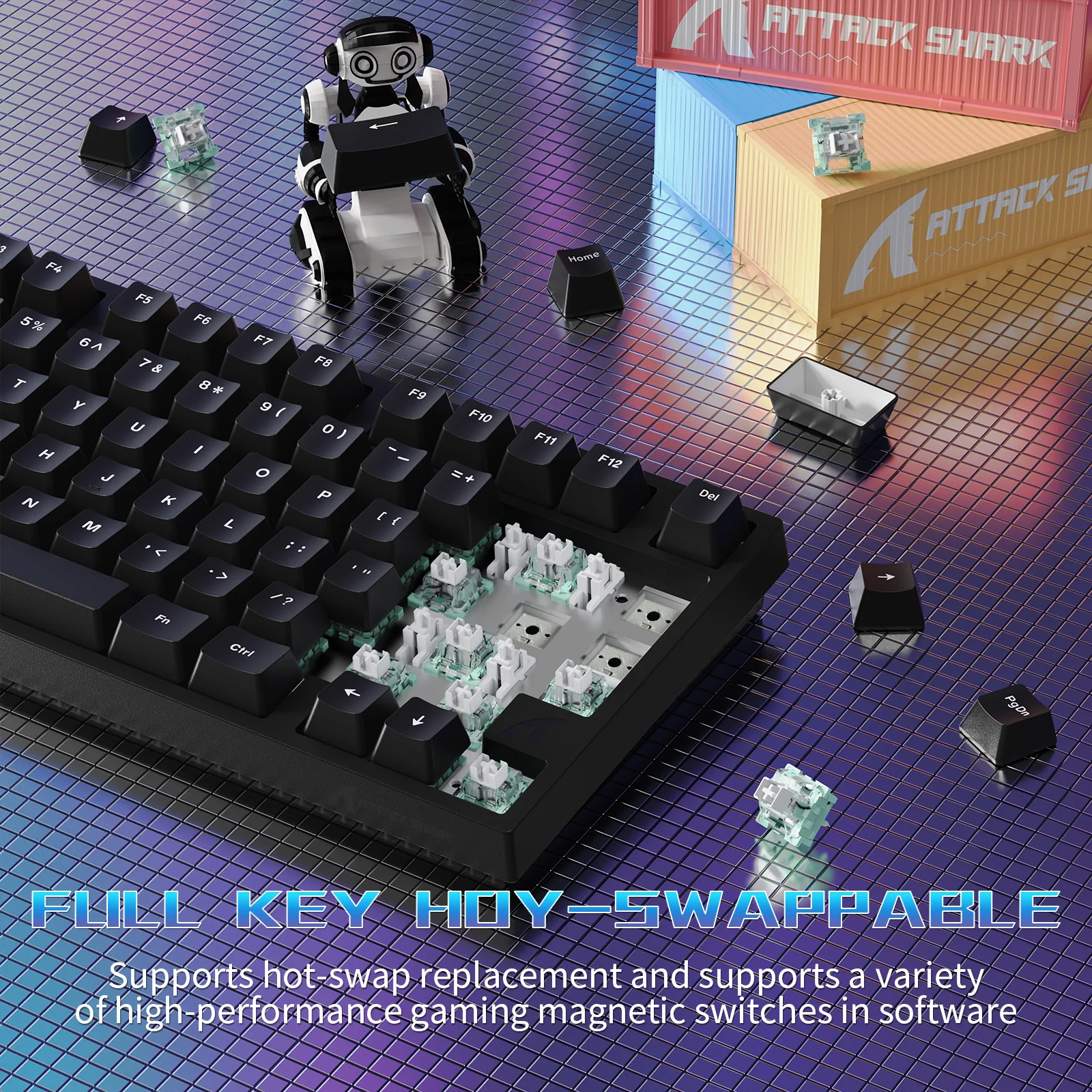 ATTACK SHARK R82 HE Wired 75% Gaming Keyboard  with C01ULTRA LED Cable - Image 15