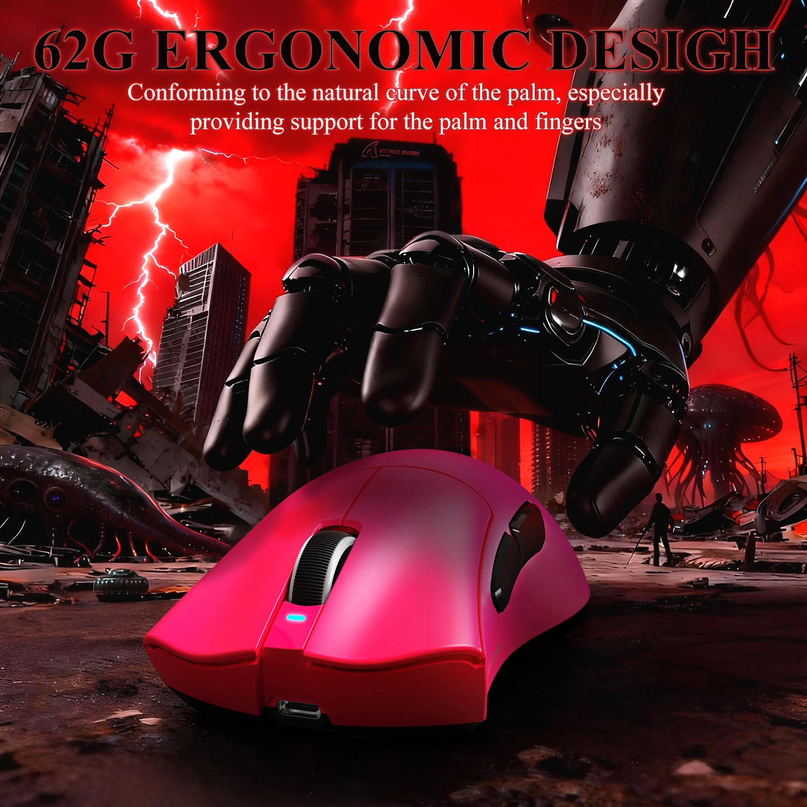 ATTACK SHARK V3PRO Ultra-Light Tri-Mode Gaming Mouse with Charging Dock - Image 22