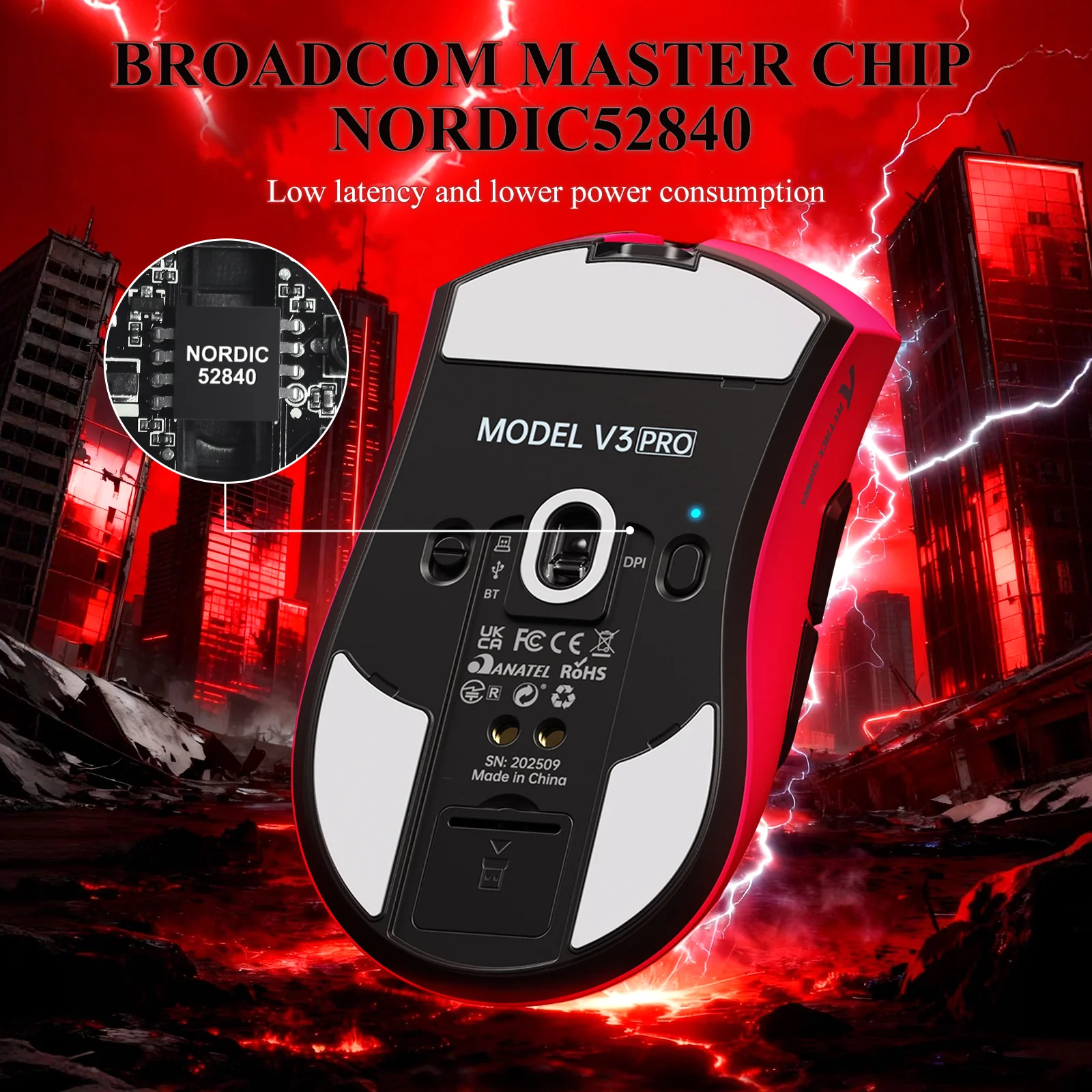 ATTACK SHARK V3PRO Ultra-Light Tri-Mode Gaming Mouse with Charging Dock - Image 24