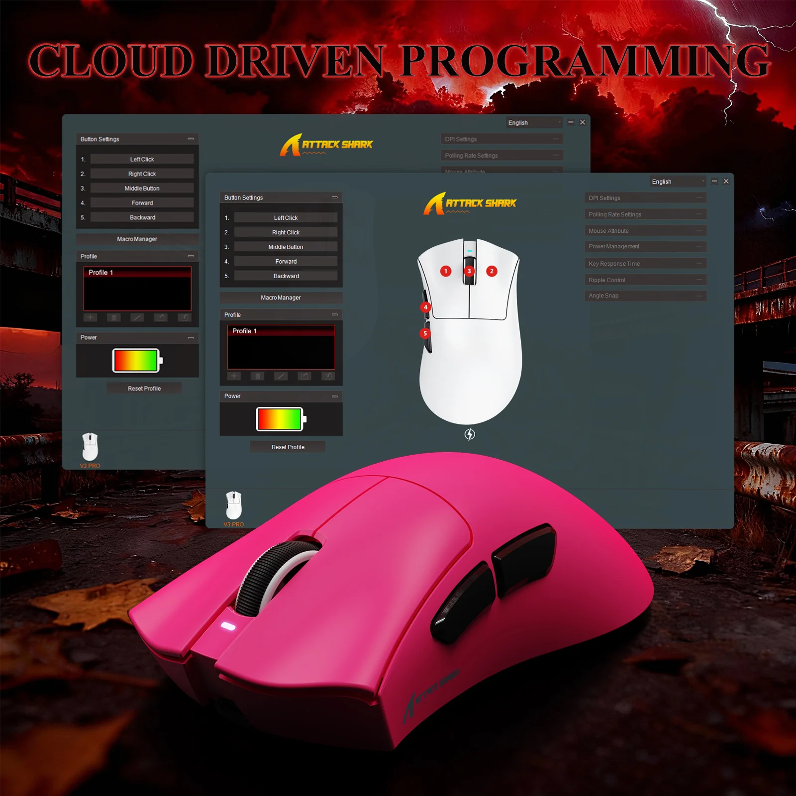 ATTACK SHARK V3PRO Ultra-Light Tri-Mode Gaming Mouse with Charging Dock - Image 31
