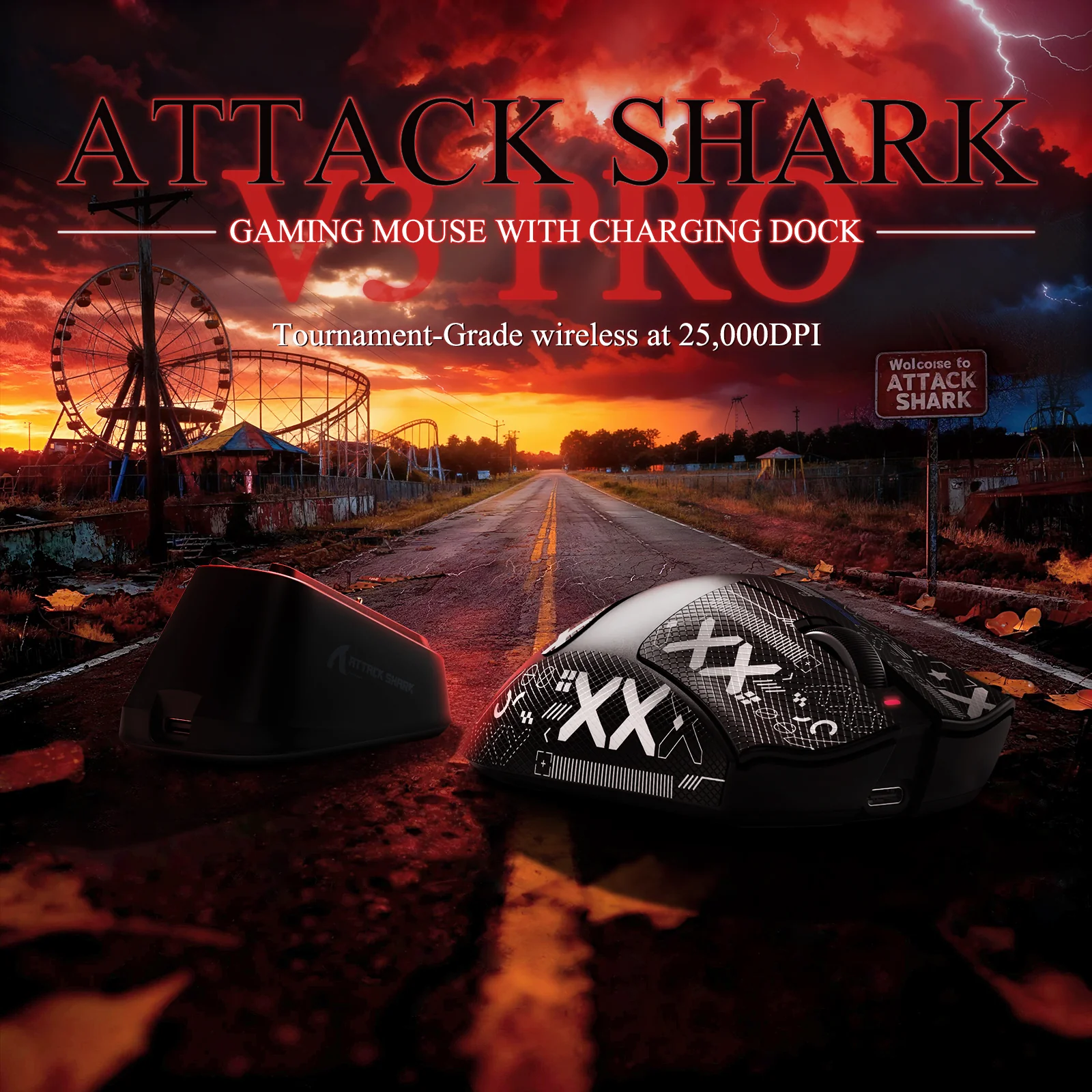 ATTACK SHARK V3PRO Ultra-Light Tri-Mode Gaming Mouse with Charging Dock - Image 38