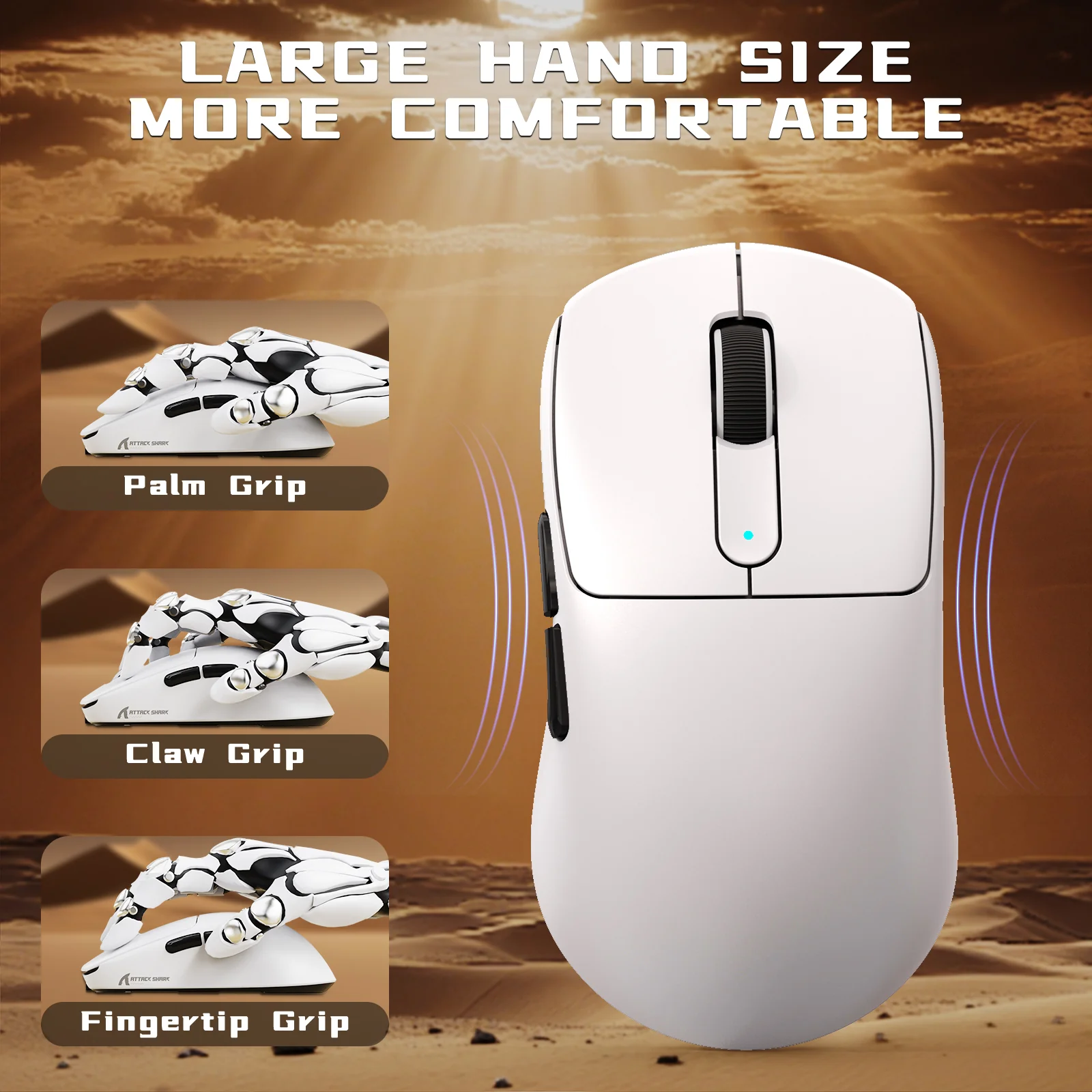 ATTACK SHARK V5 8KHz Wireless PAW3950MAX Gaming Mouse with C06 Ultra Cable - Image 9