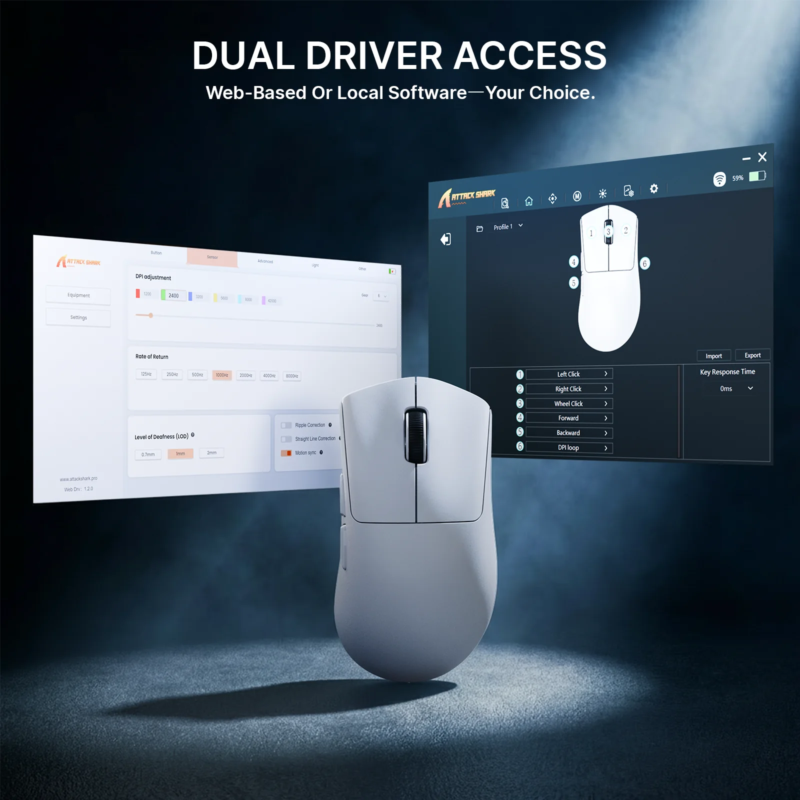 ATTACK SHARK V8 Ultra-Light Ergonomic Wireless Gaming Mouse - Image 9