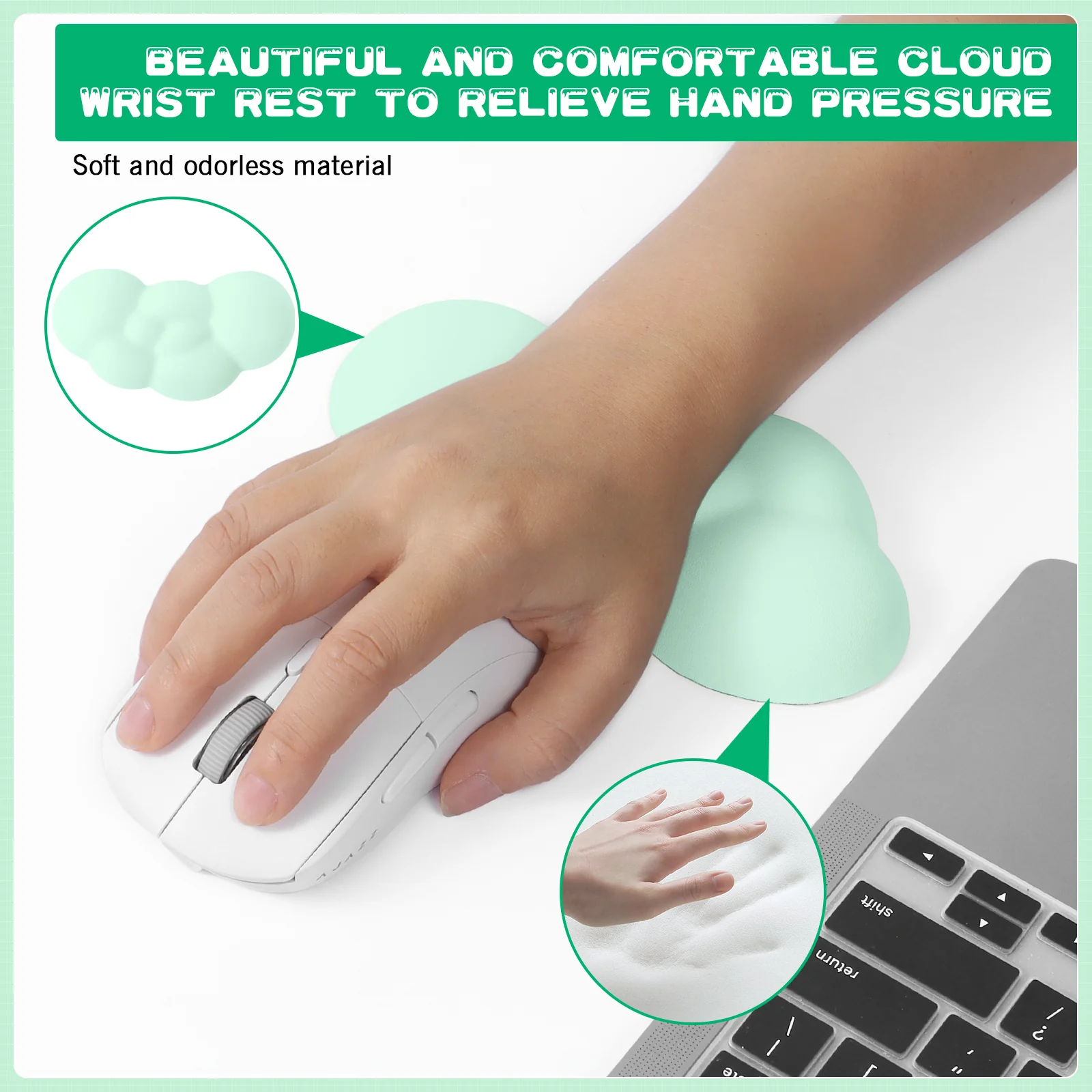 ATTACK SHARK X MAMBASNAKE Cloud Mouse Wrist Rest - Image 34