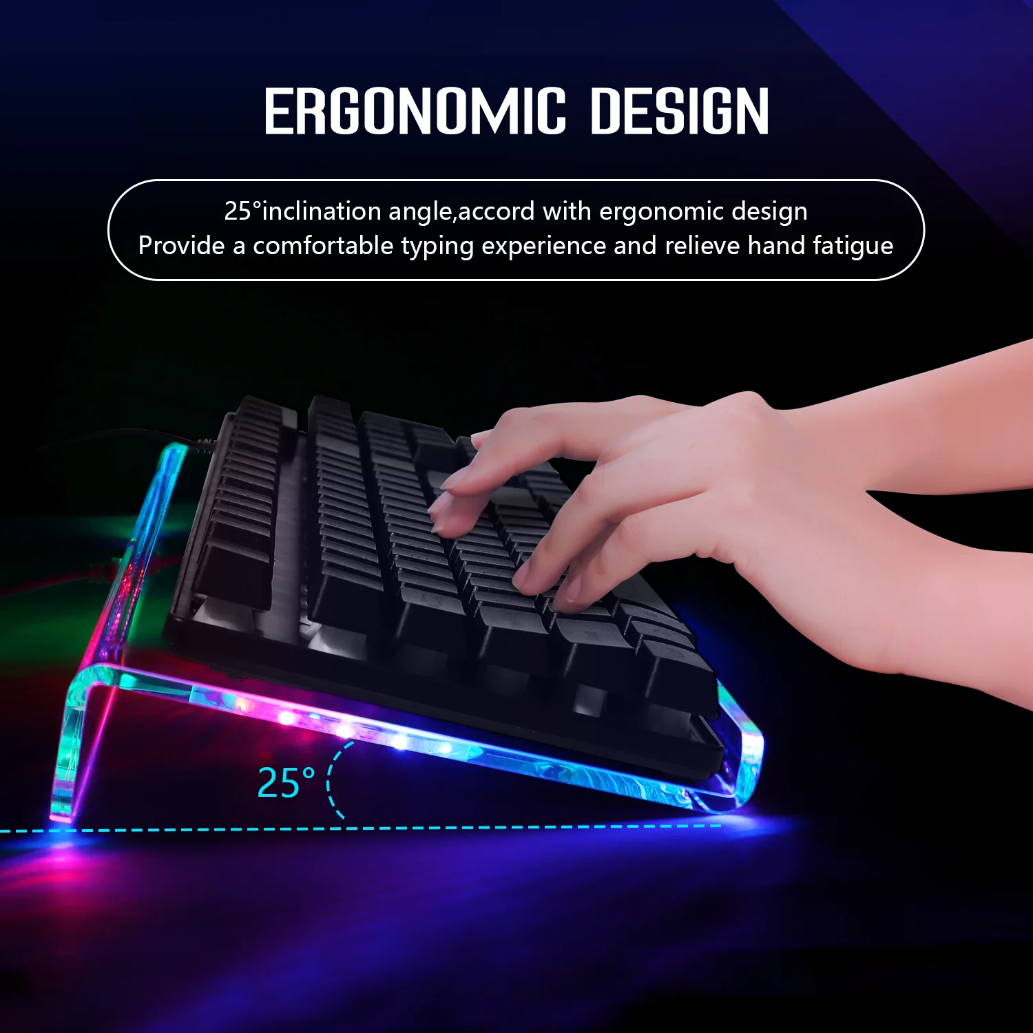 ATTACK SHARK X MAMBASNAKE Ergonomic RGB Keyboard Holder - Image 13