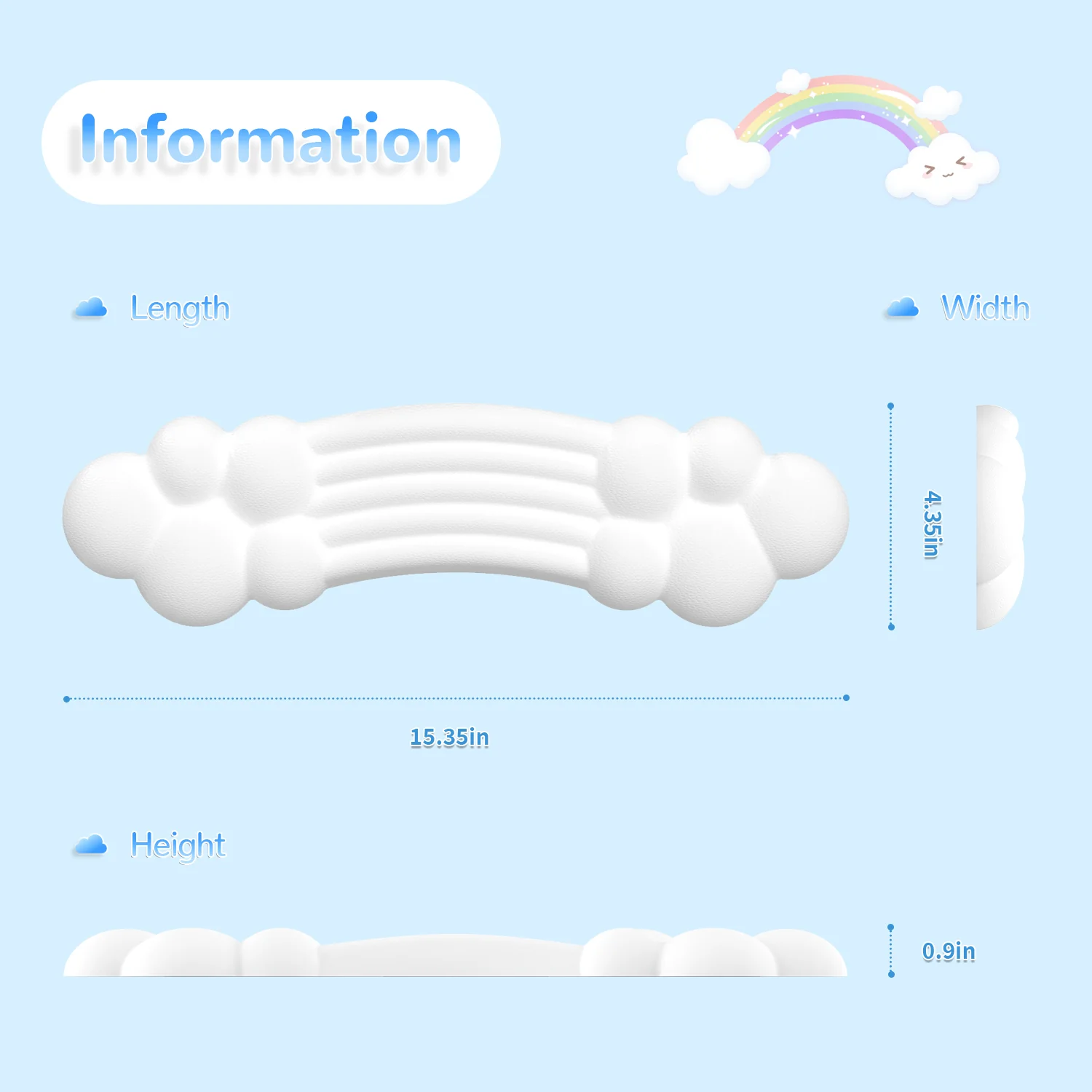 ATTACK SHARK X MAMBASNAKE Rainbow Cloud Keyboard Wrist Rest - Image 16