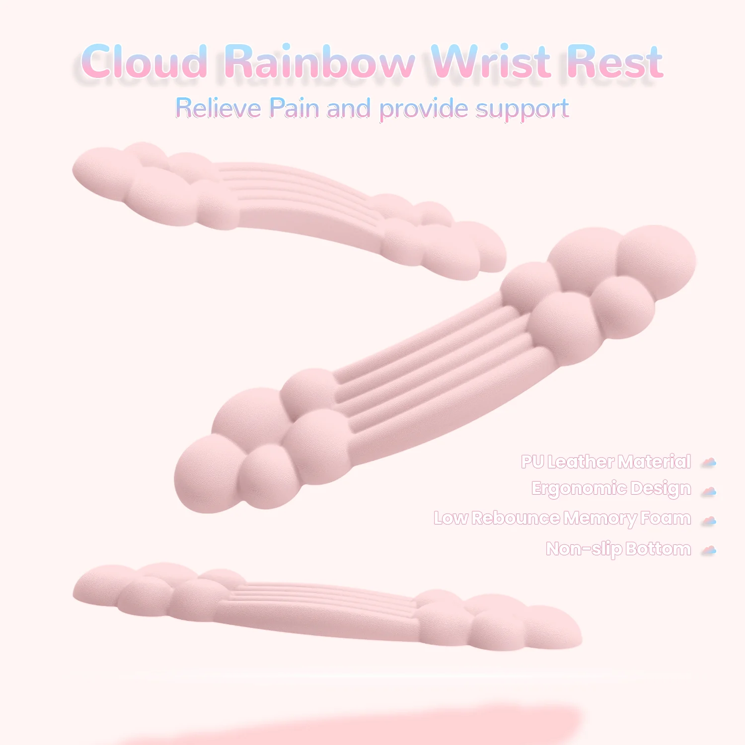 ATTACK SHARK X MAMBASNAKE Rainbow Cloud Keyboard Wrist Rest - Image 18