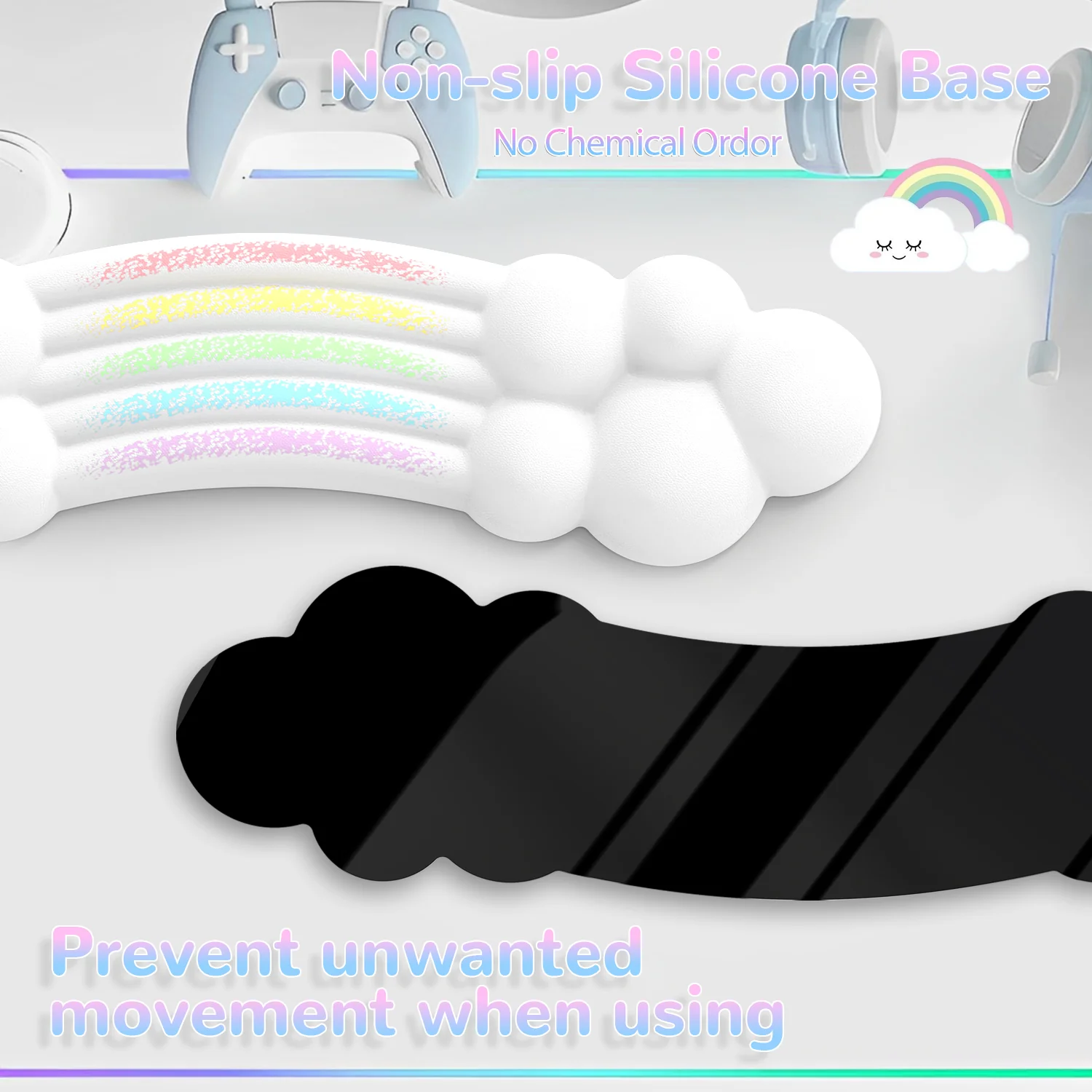 ATTACK SHARK X MAMBASNAKE Rainbow Cloud Keyboard Wrist Rest - Image 6