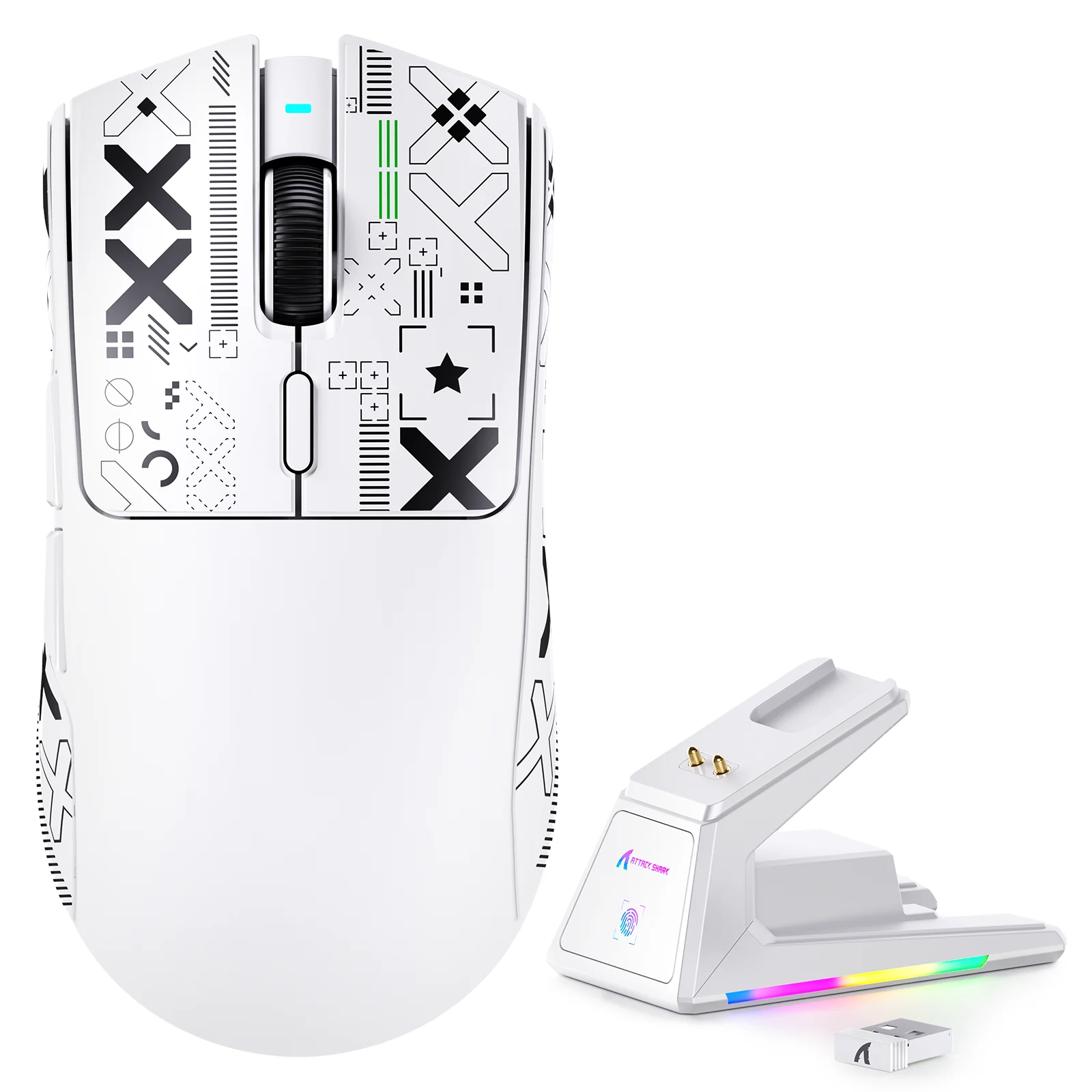 ATTACK SHARK X1 Tri-mode Gaming Mouse With Touchpad RGB Charging Dock PAW3395PRO Sensor - Image 28