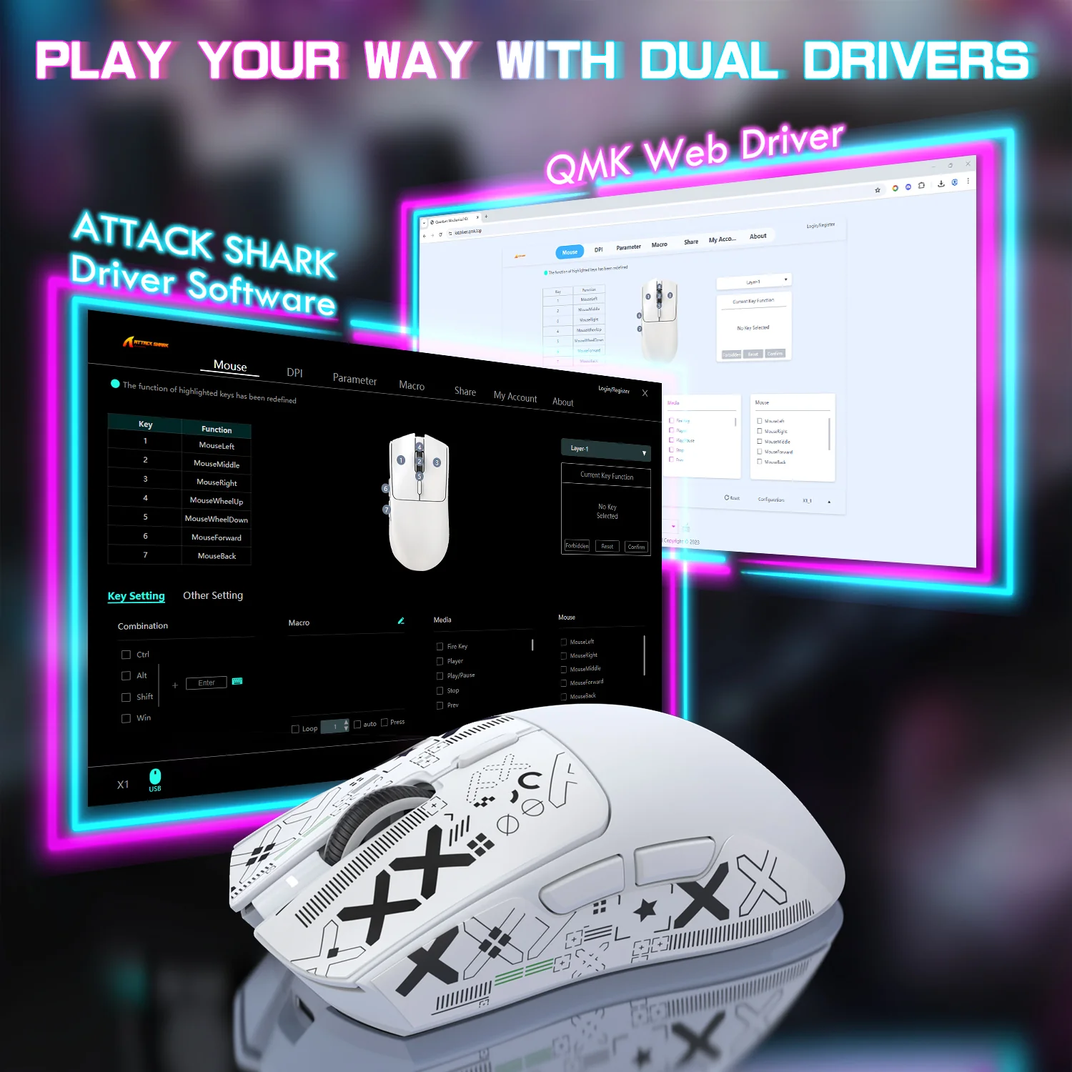 ATTACK SHARK X1 Tri-mode Gaming Mouse With Touchpad RGB Charging Dock PAW3395PRO Sensor - Image 35